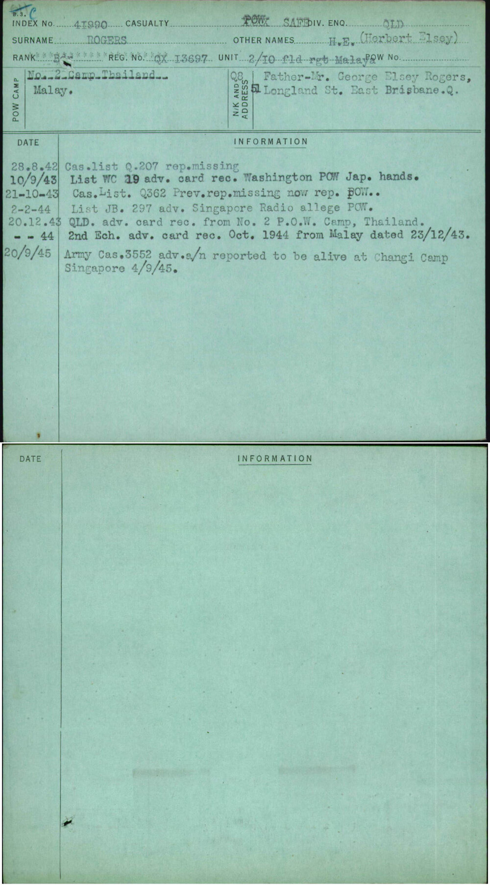 Rogers, H E (Herbert Elsey), QX13697