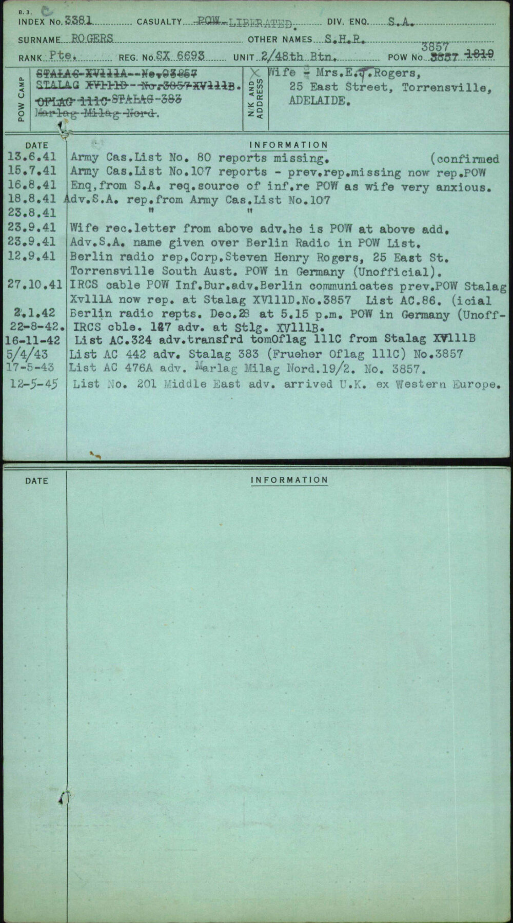 Rogers, S H R, SX6693