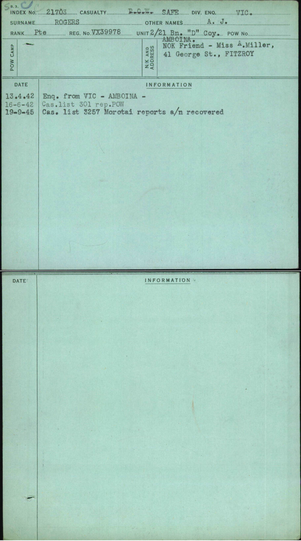 Rogers, A J, VX39978