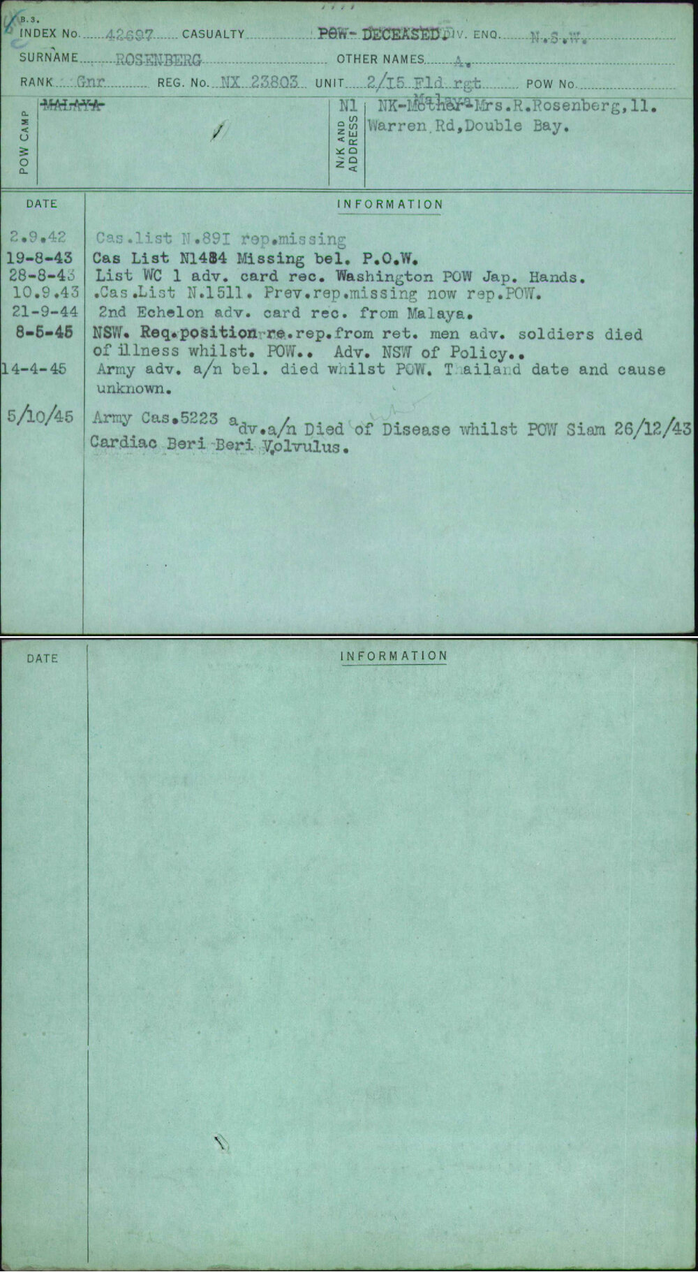 Rosenberg, A, NX23803