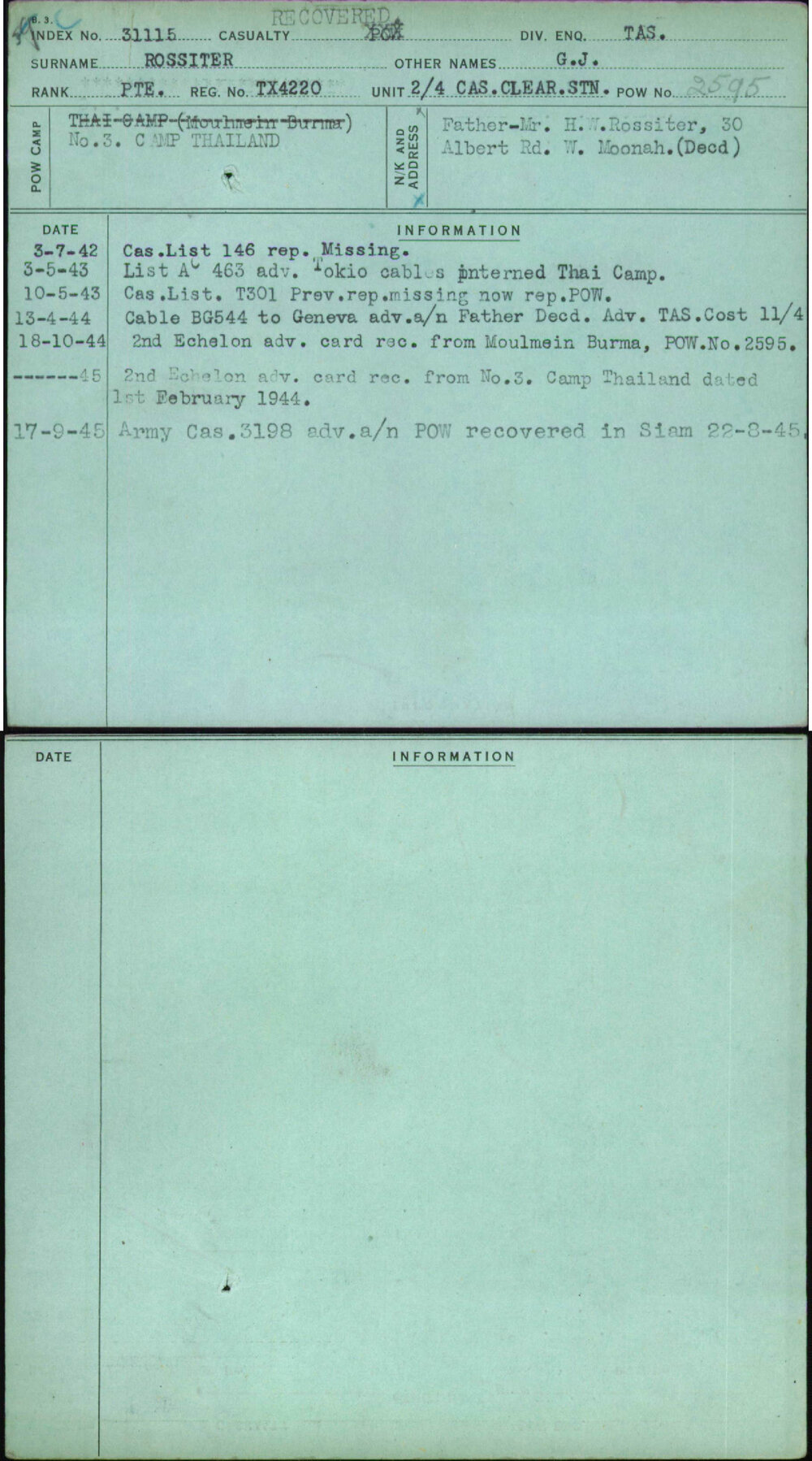 Rossiter, G J, TX4220