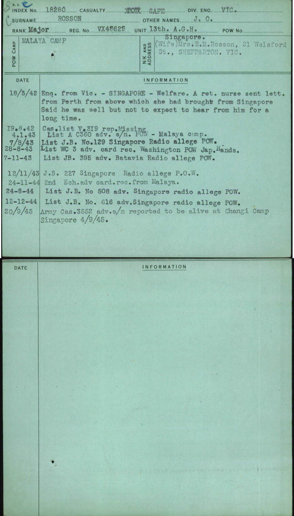 Rosson, J O, VX48629