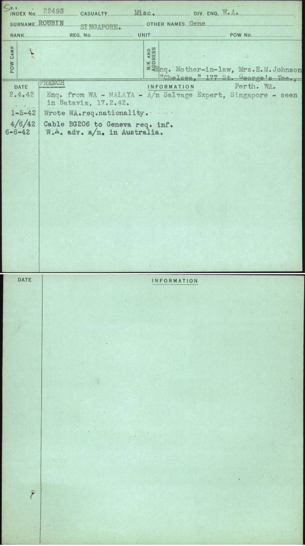 Roubin, Gene, Singapore