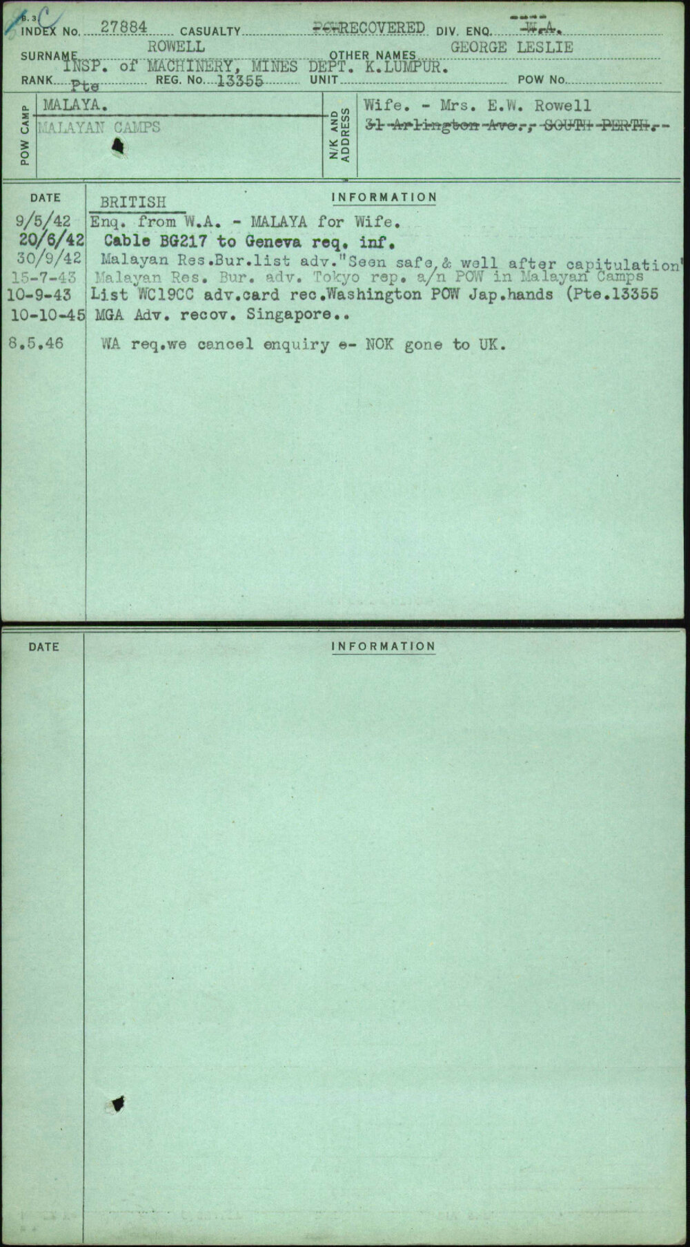 Rowell, George Leslie, 13355