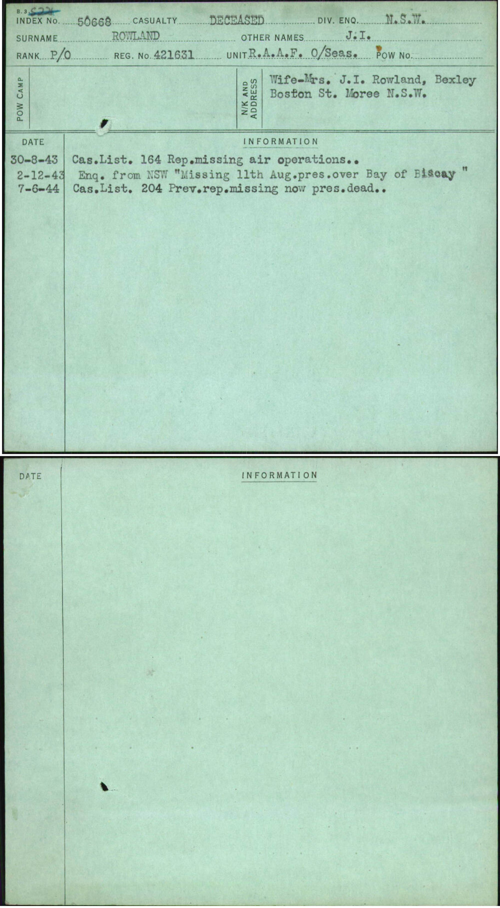 Rowland, J I, 421631