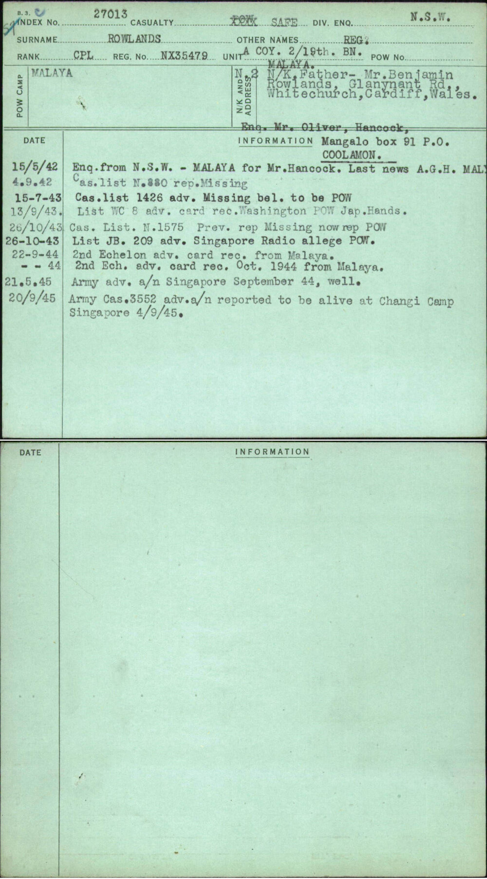 Rowlands, Reg, NX35479