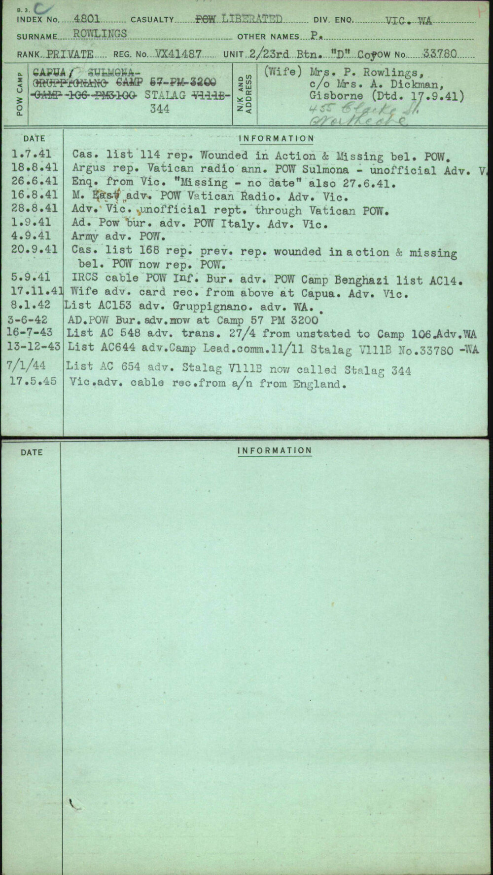 Rowlings, P, VX41487