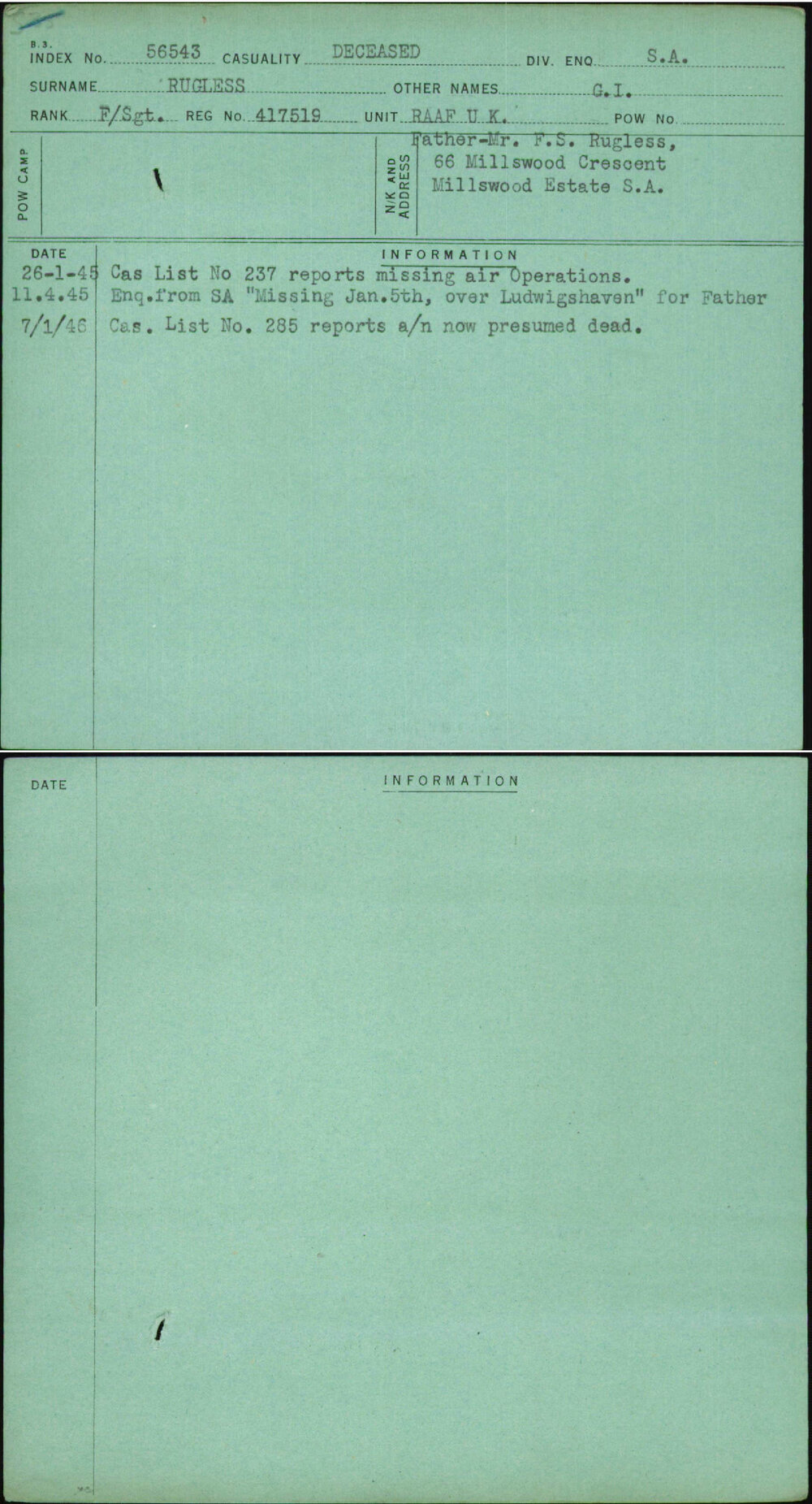 Rugless, G I, 417519