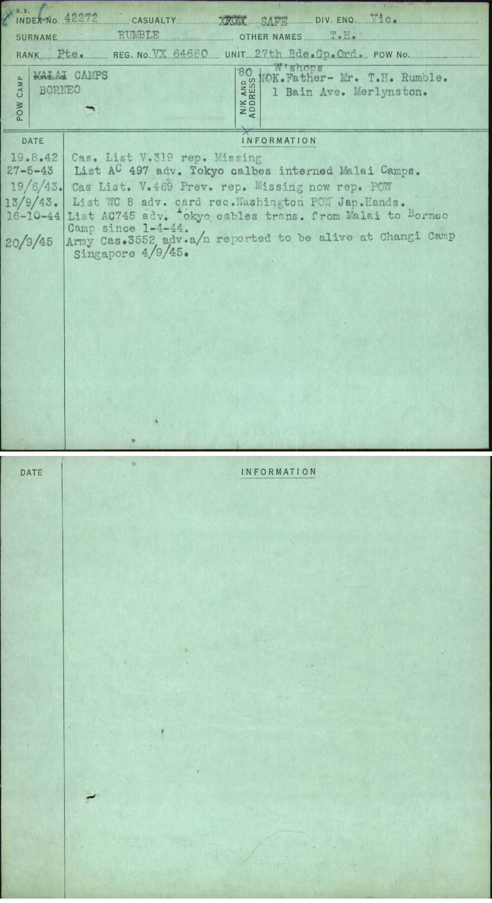 Rumble, T H, VX64660