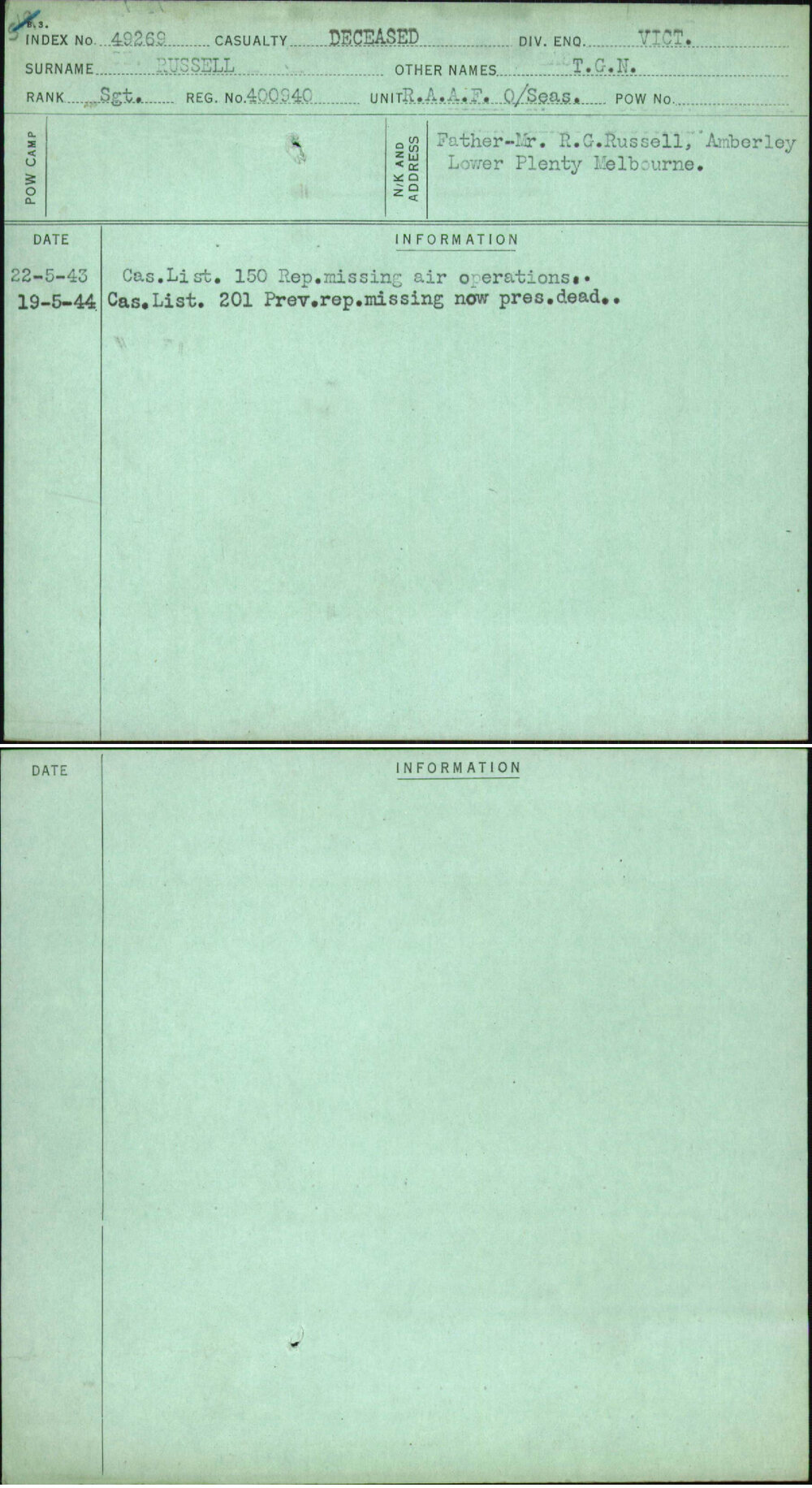 Russell, T G N, 400940