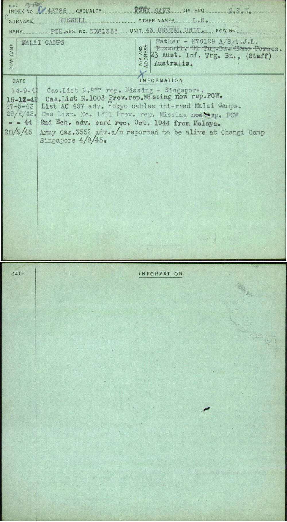 Russell, L C, NX81355