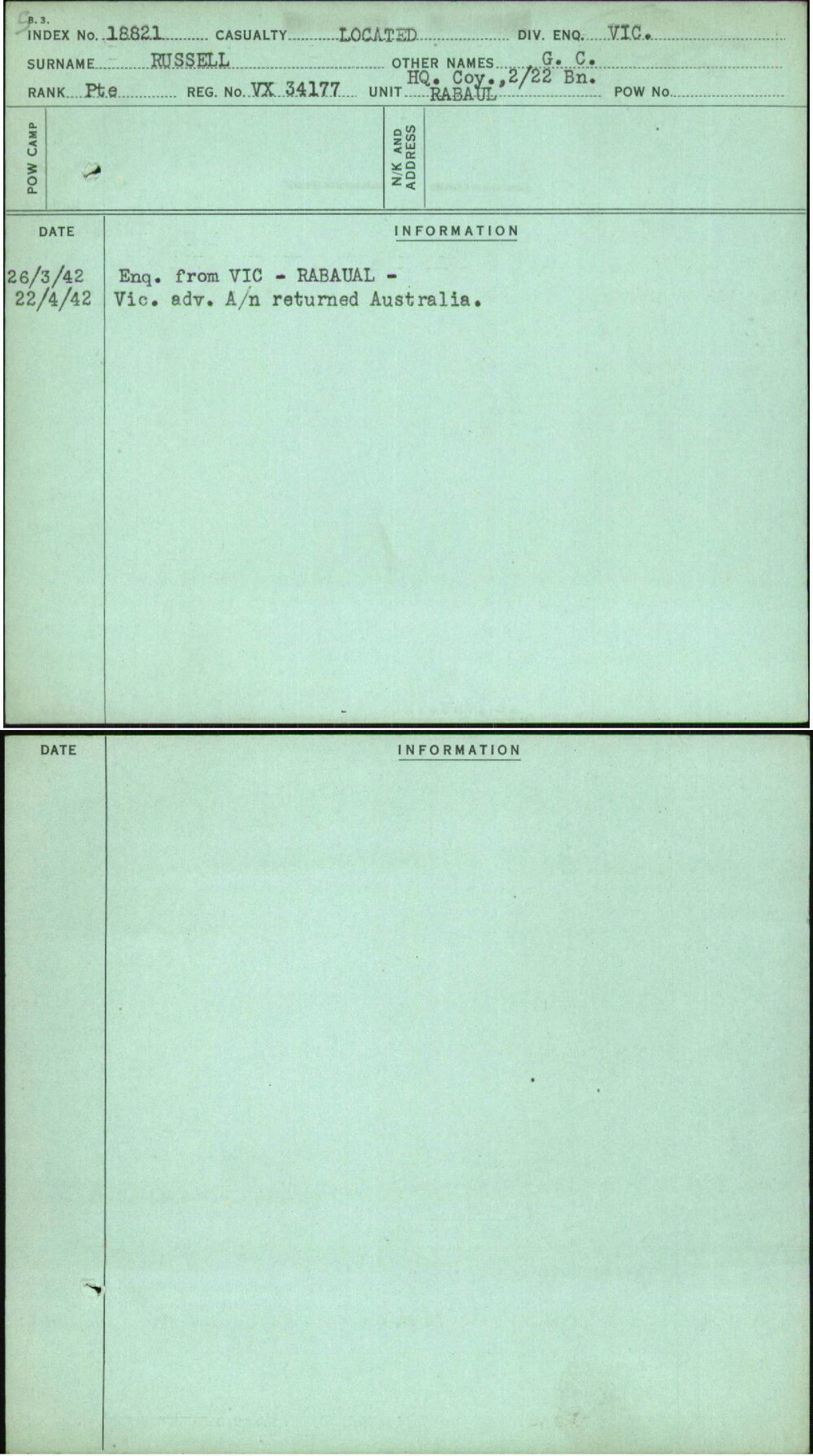 Russell, G C, VX34177