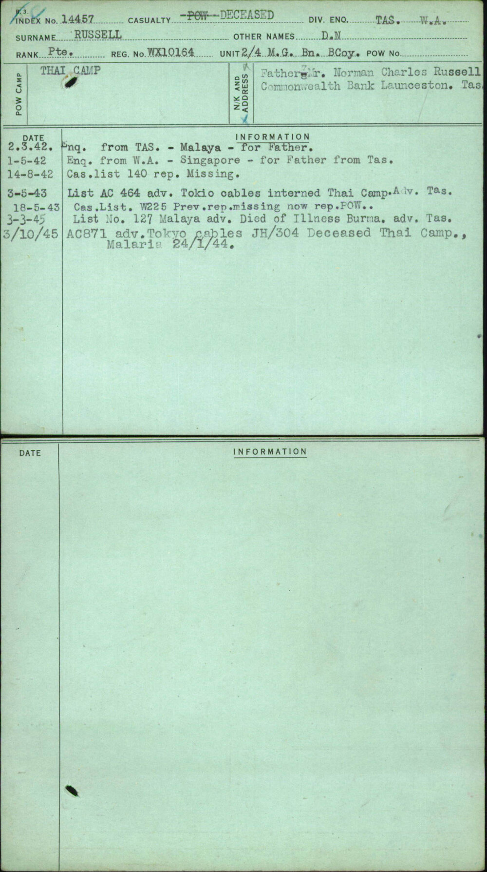 Russell, D N, WX10164