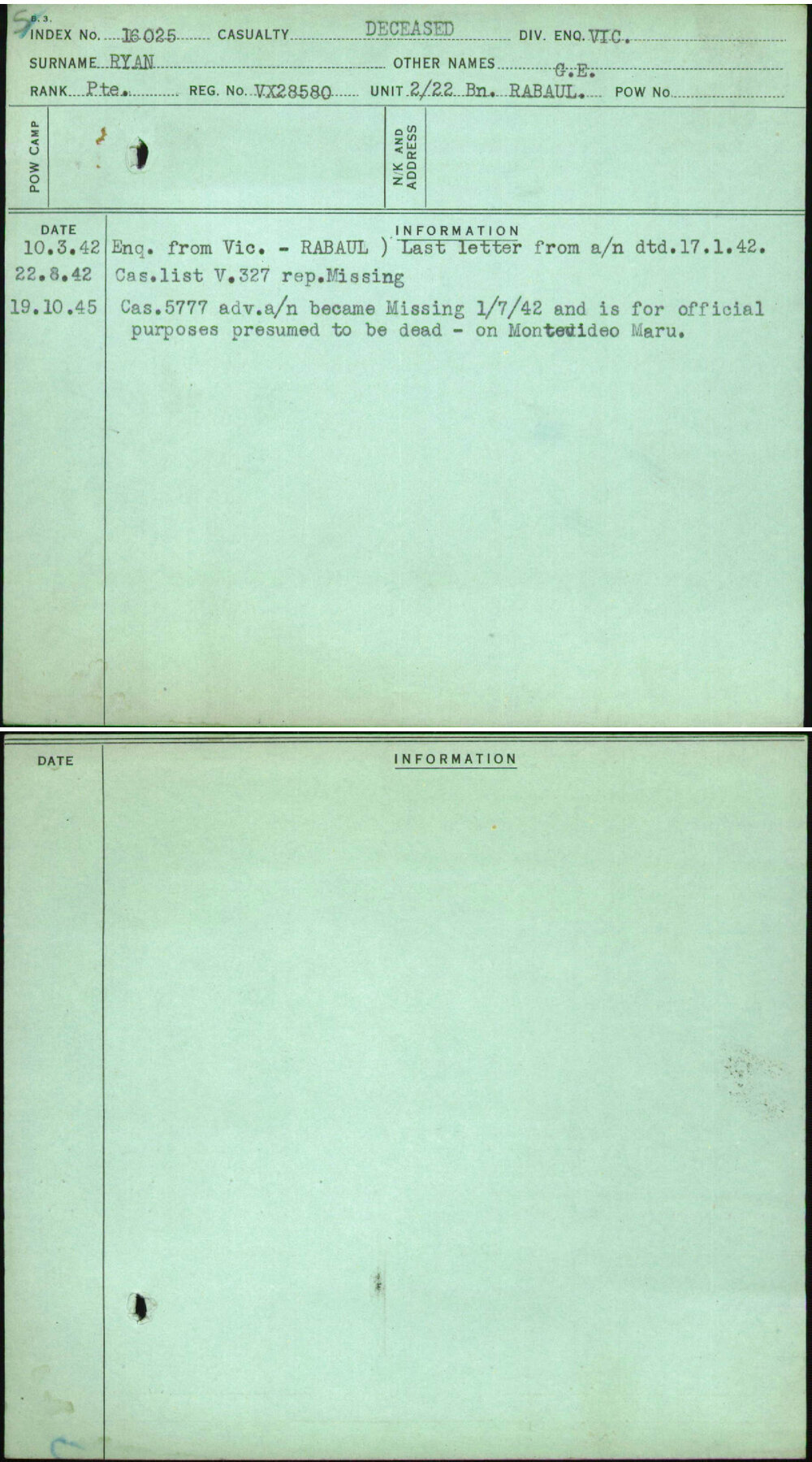 Ryan, G E, VX28580