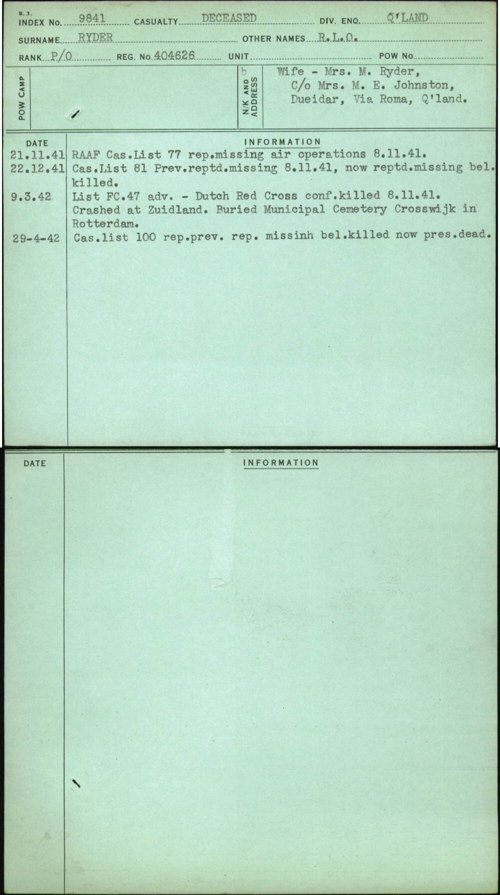 Ryder, R L O, 404626