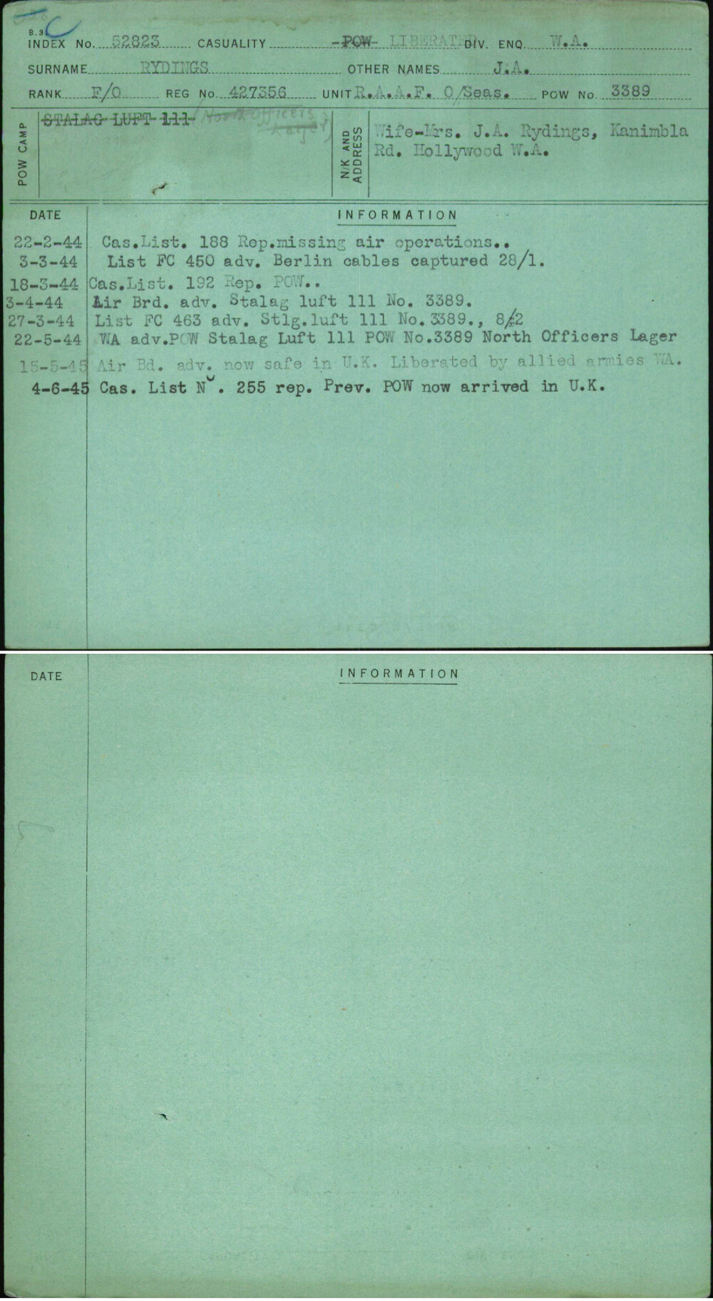 Rydings, J A, 427356