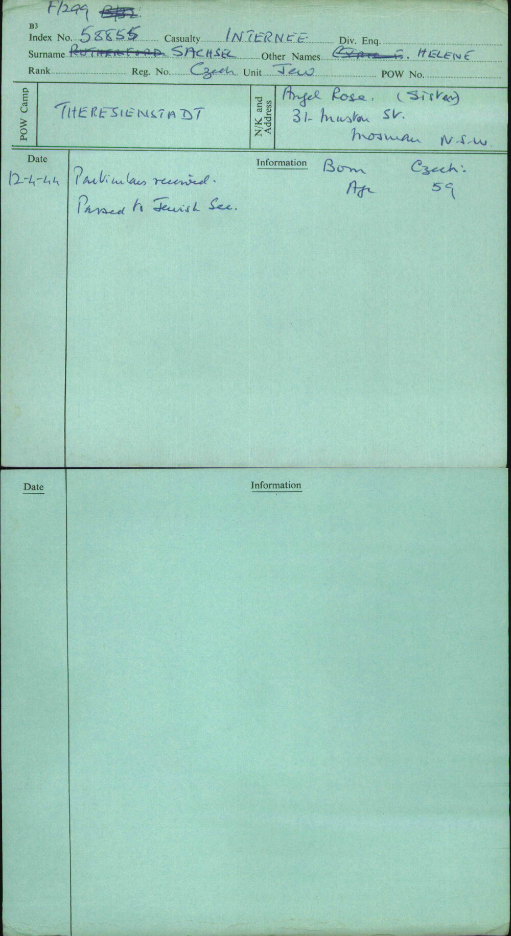 Sachsel, Helene, Czech