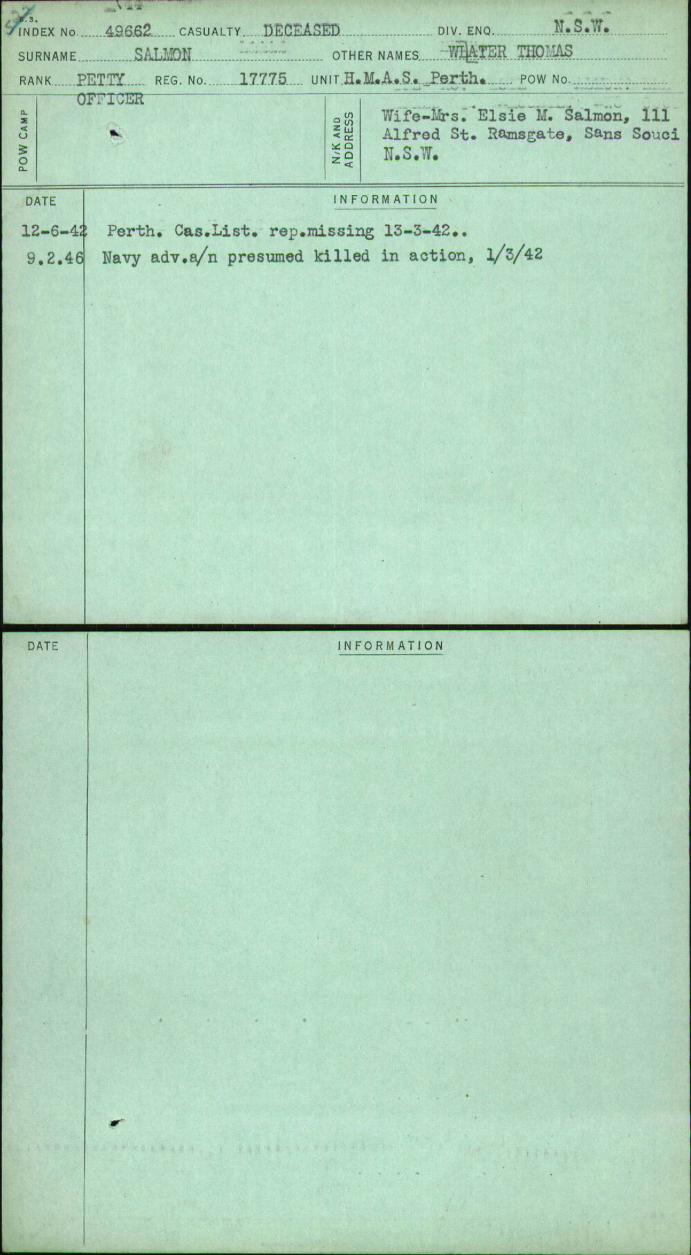 Salmon, Walter Thomas, 17775