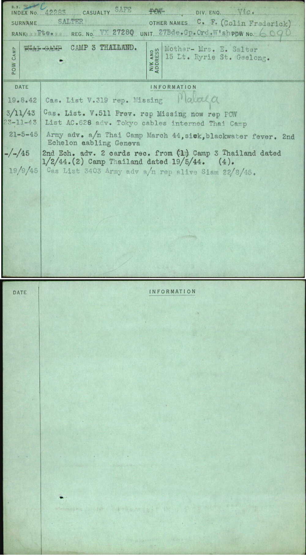 Salter, C F (Colin Frederick), VX27280