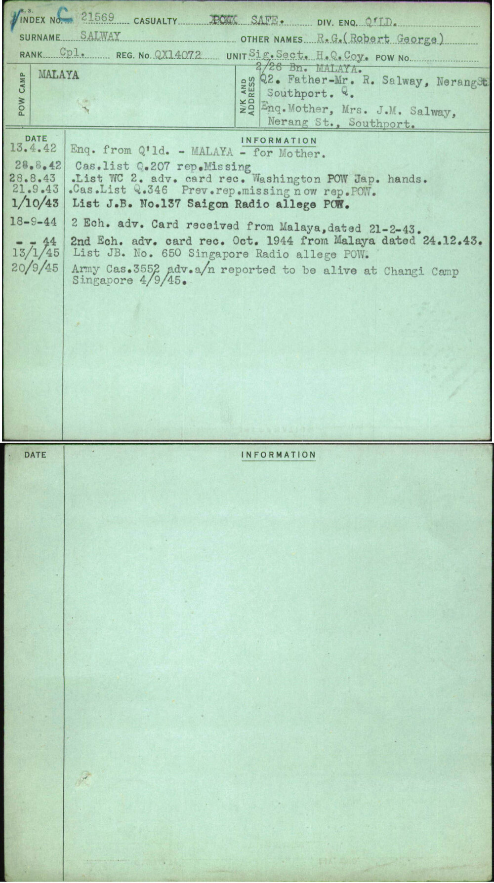 Salway, R G (Robert George), QX14072