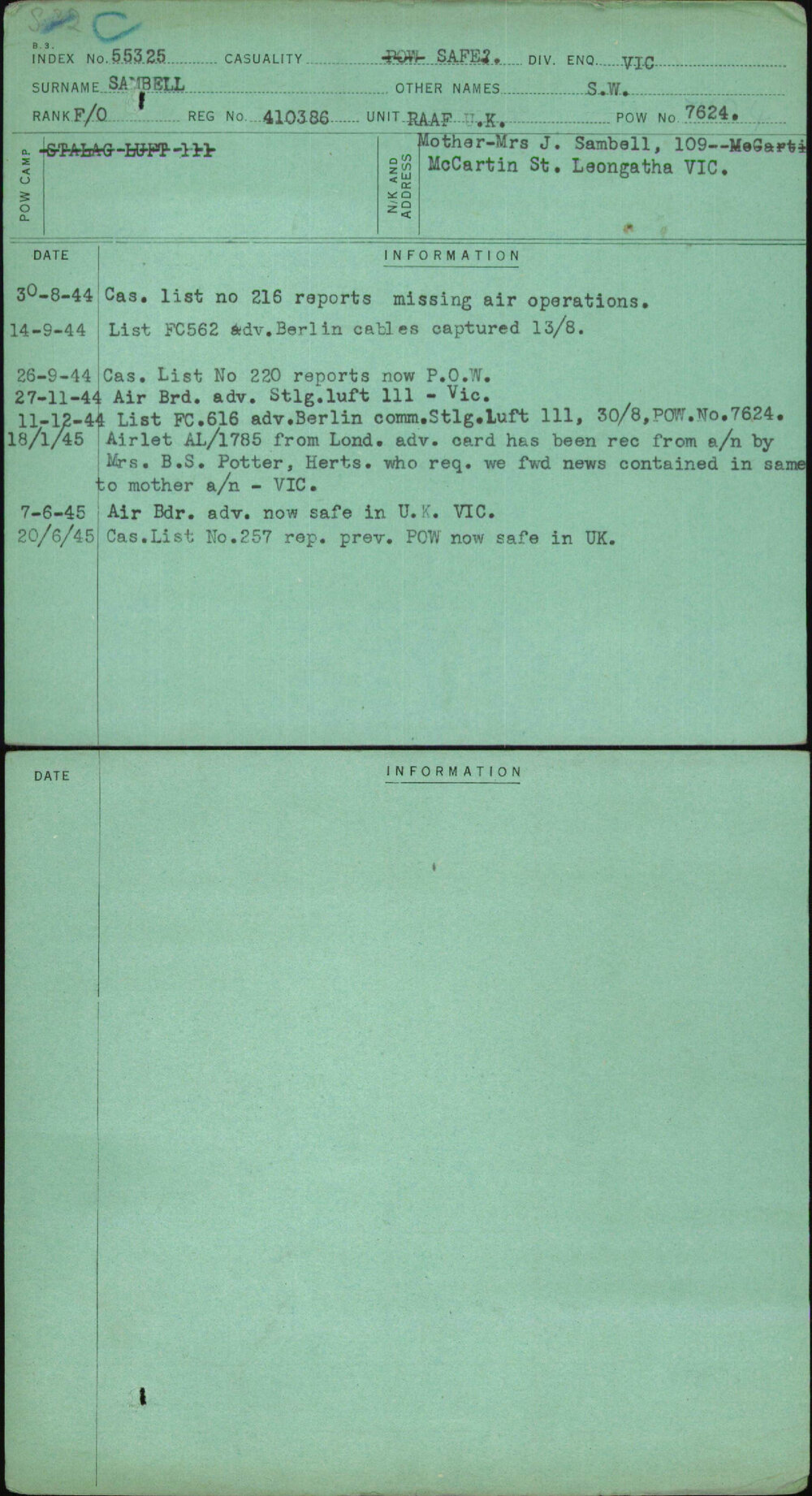 Sambell, S W, 410386