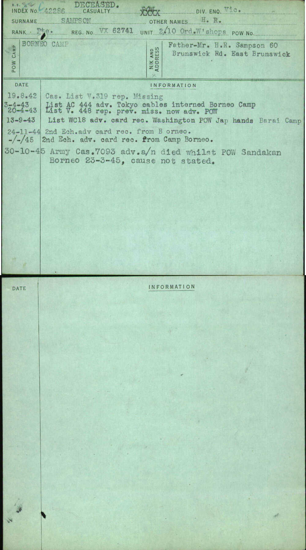 Sampson, H R, VX62741