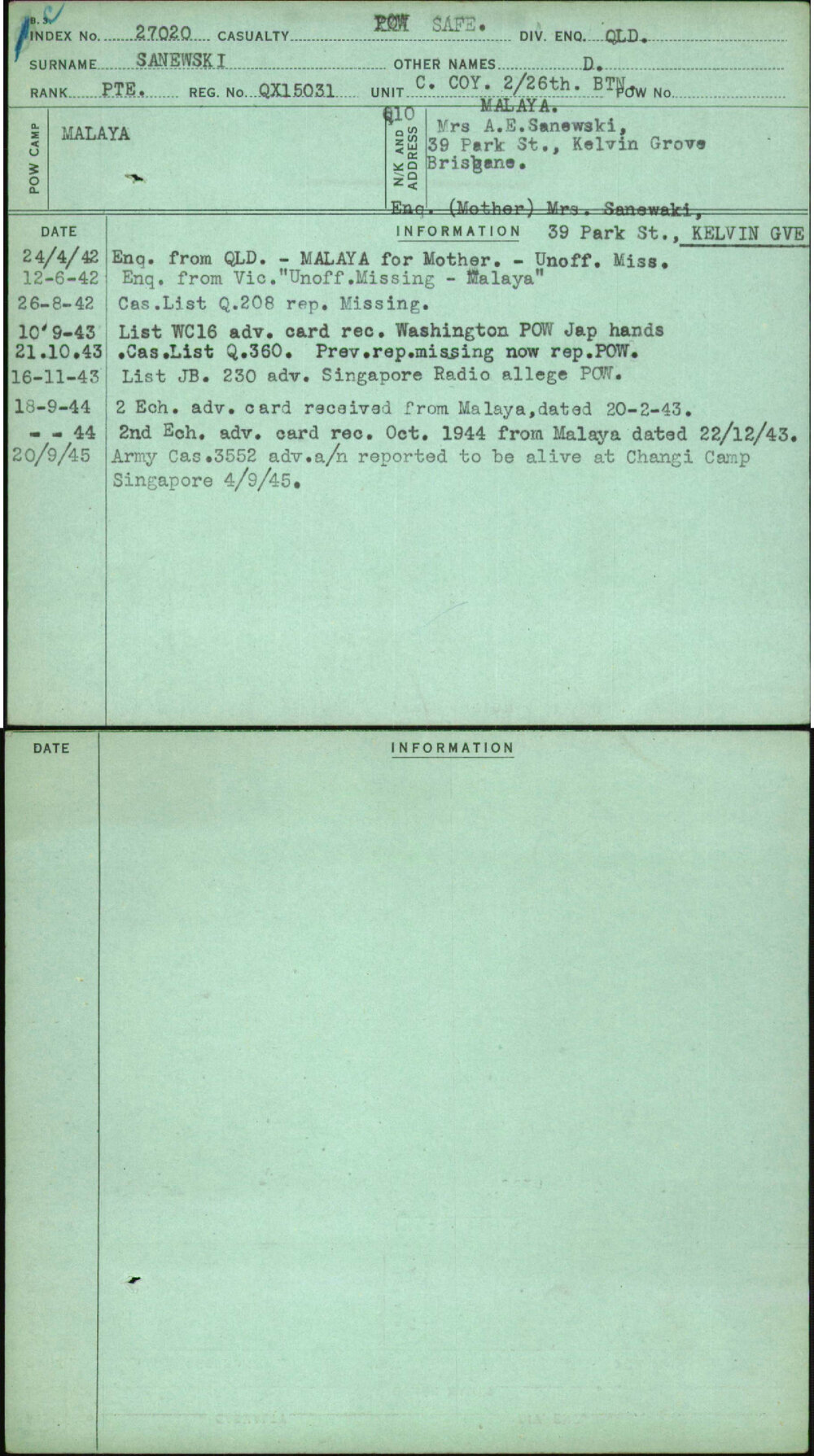 Sanewski, D, QX15031