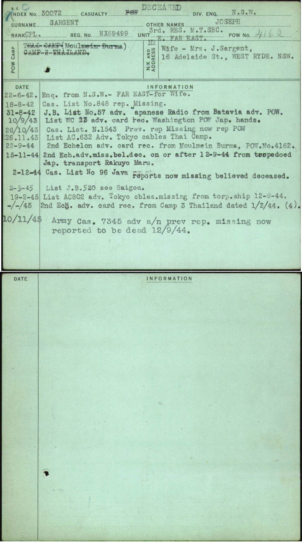 Sargent, Joseph, NX69499