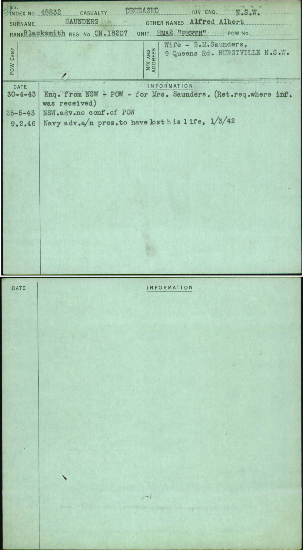 Saunders, Alfred Albert, On18207