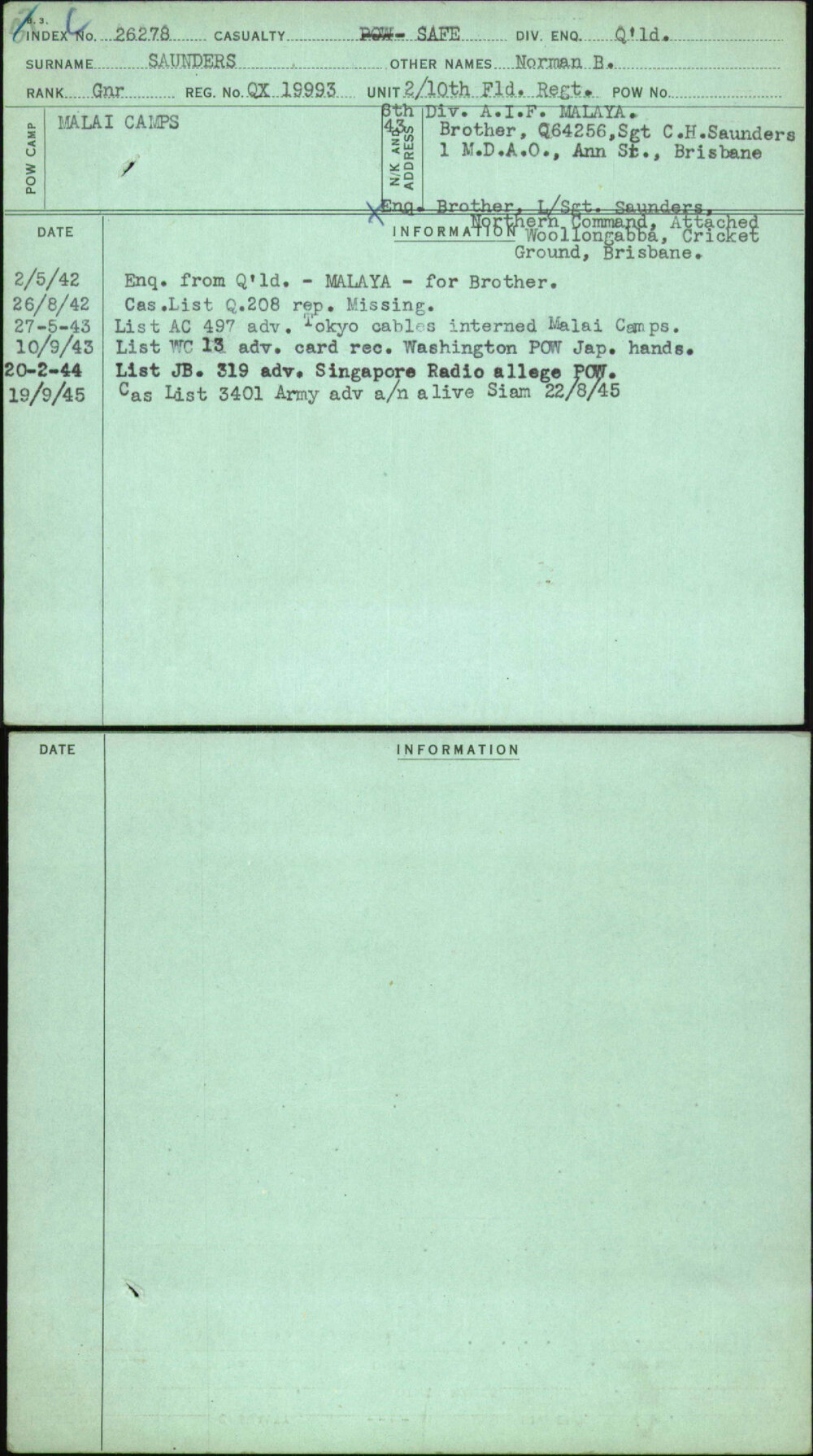 Saunders, Norman B, QX19993