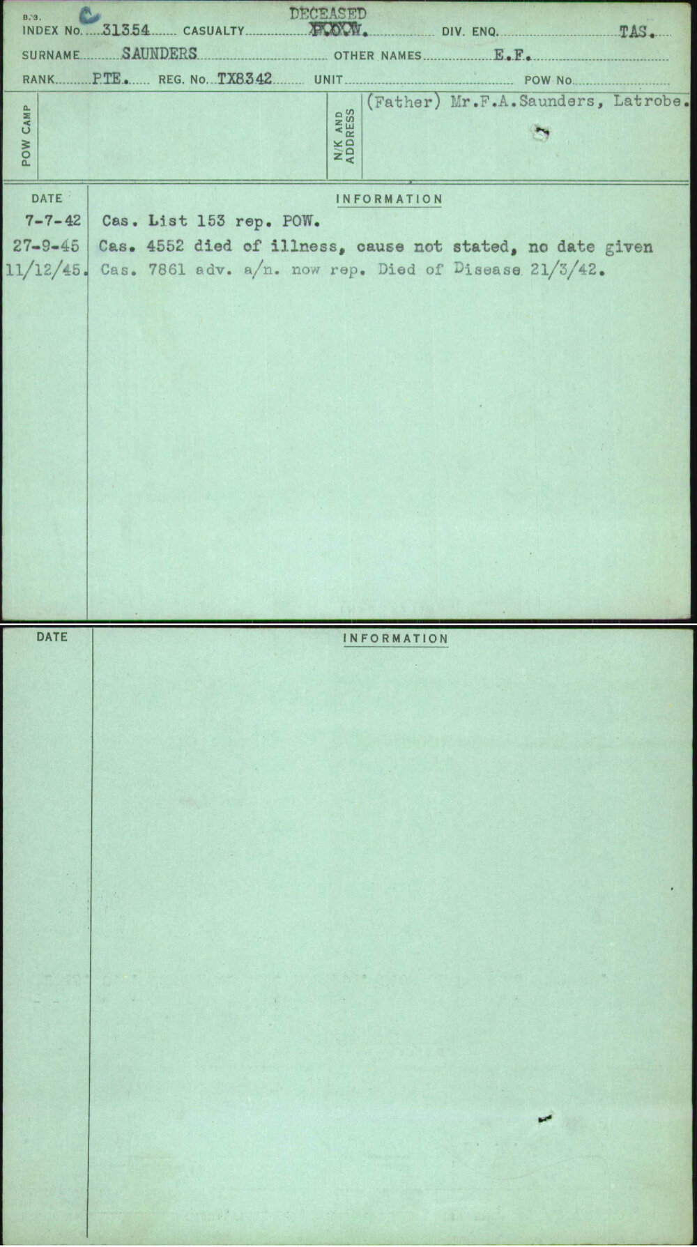 Saunders, E F, TX8342