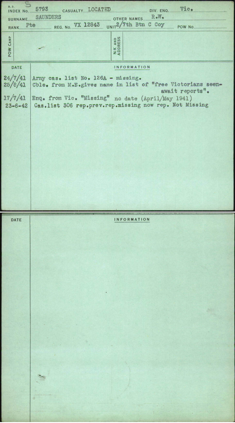 Saunders, R W, VX12843