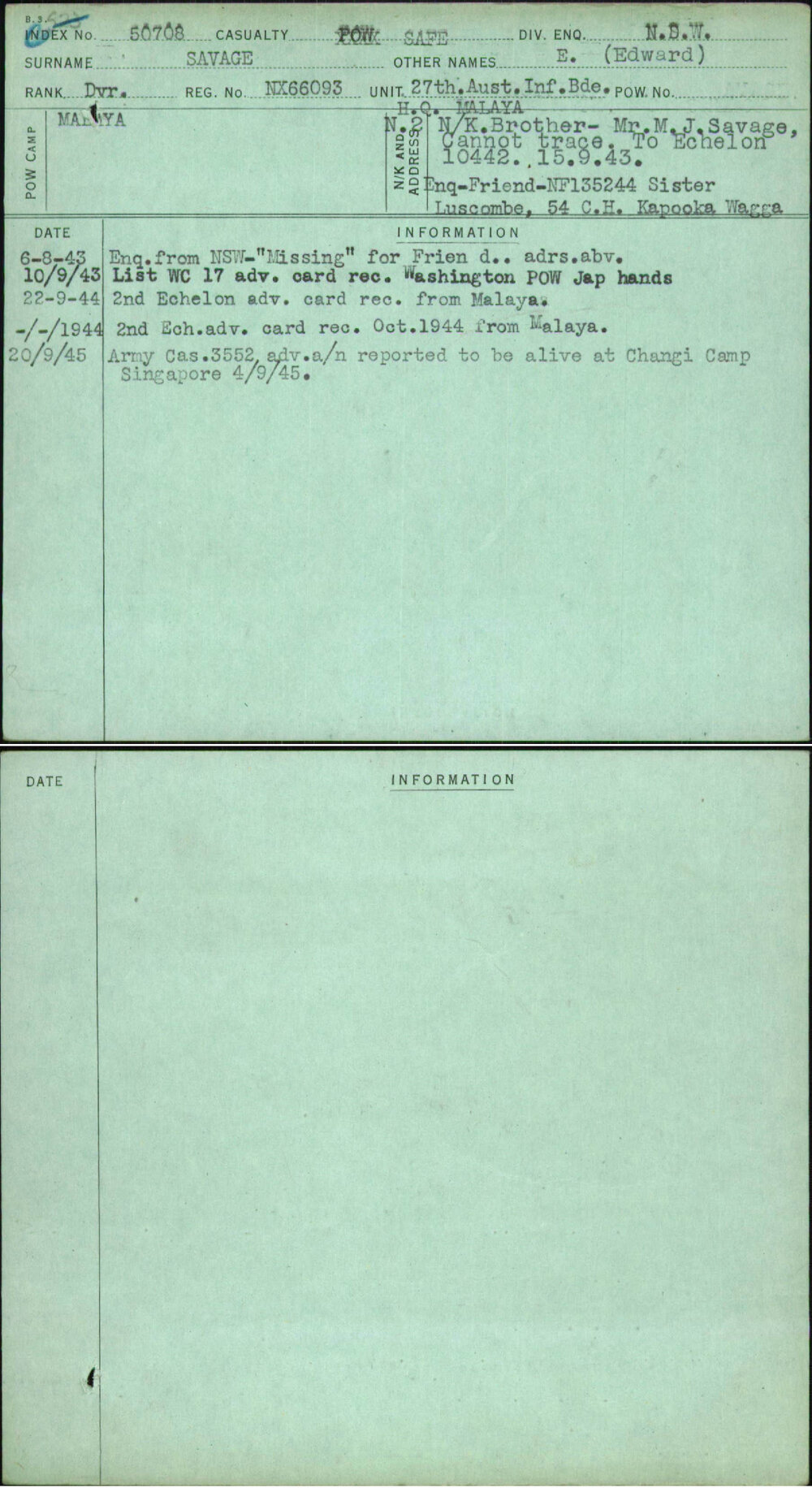 Savage, E (Edward), NX66093