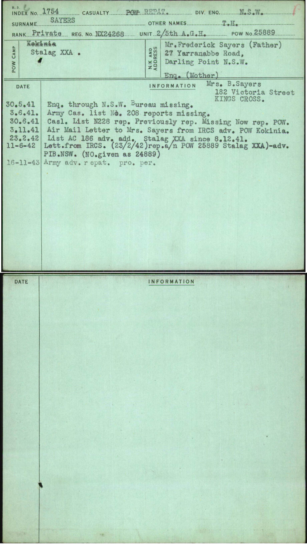 Sayers, T H, NX24268