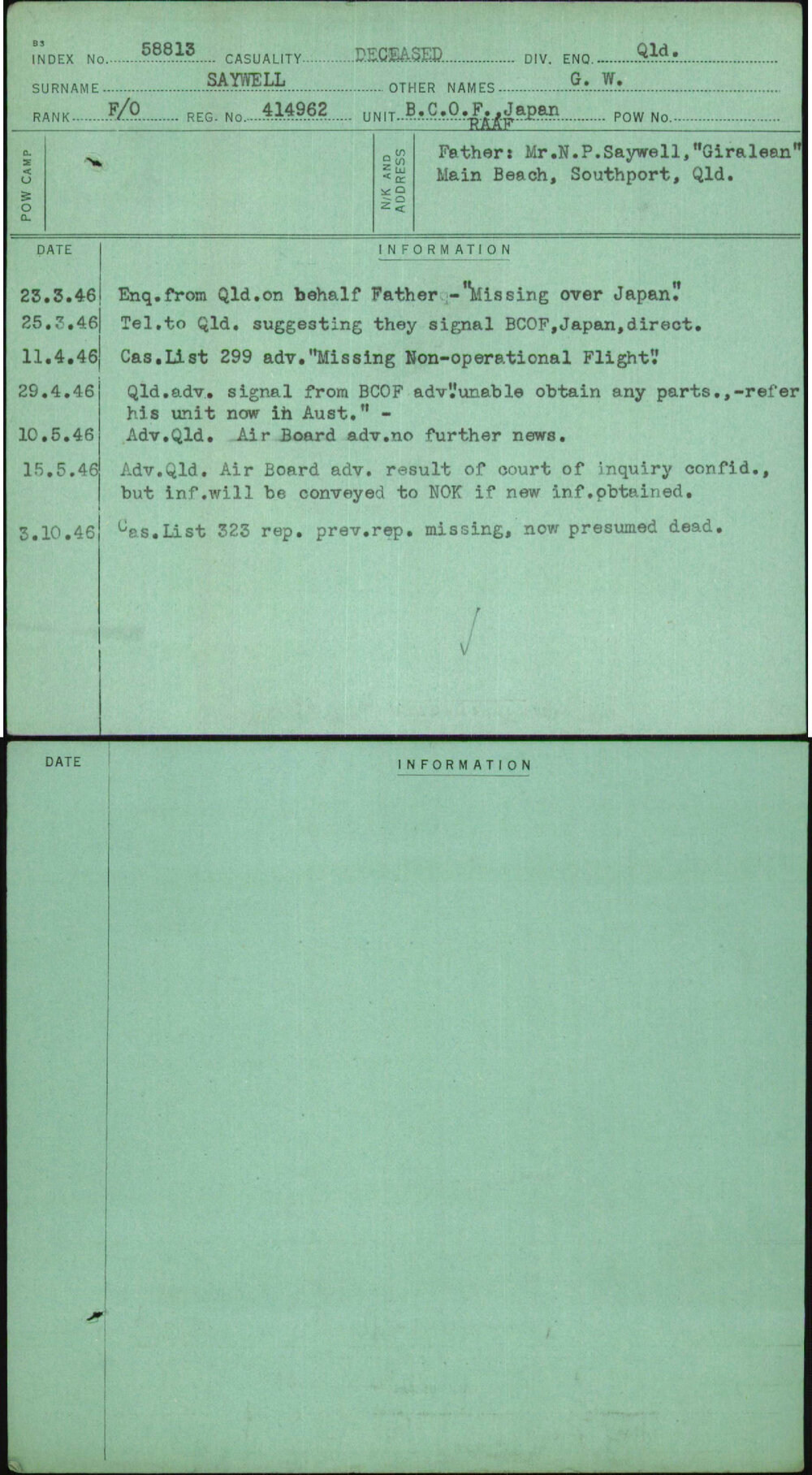 Saywell, G W, 414962