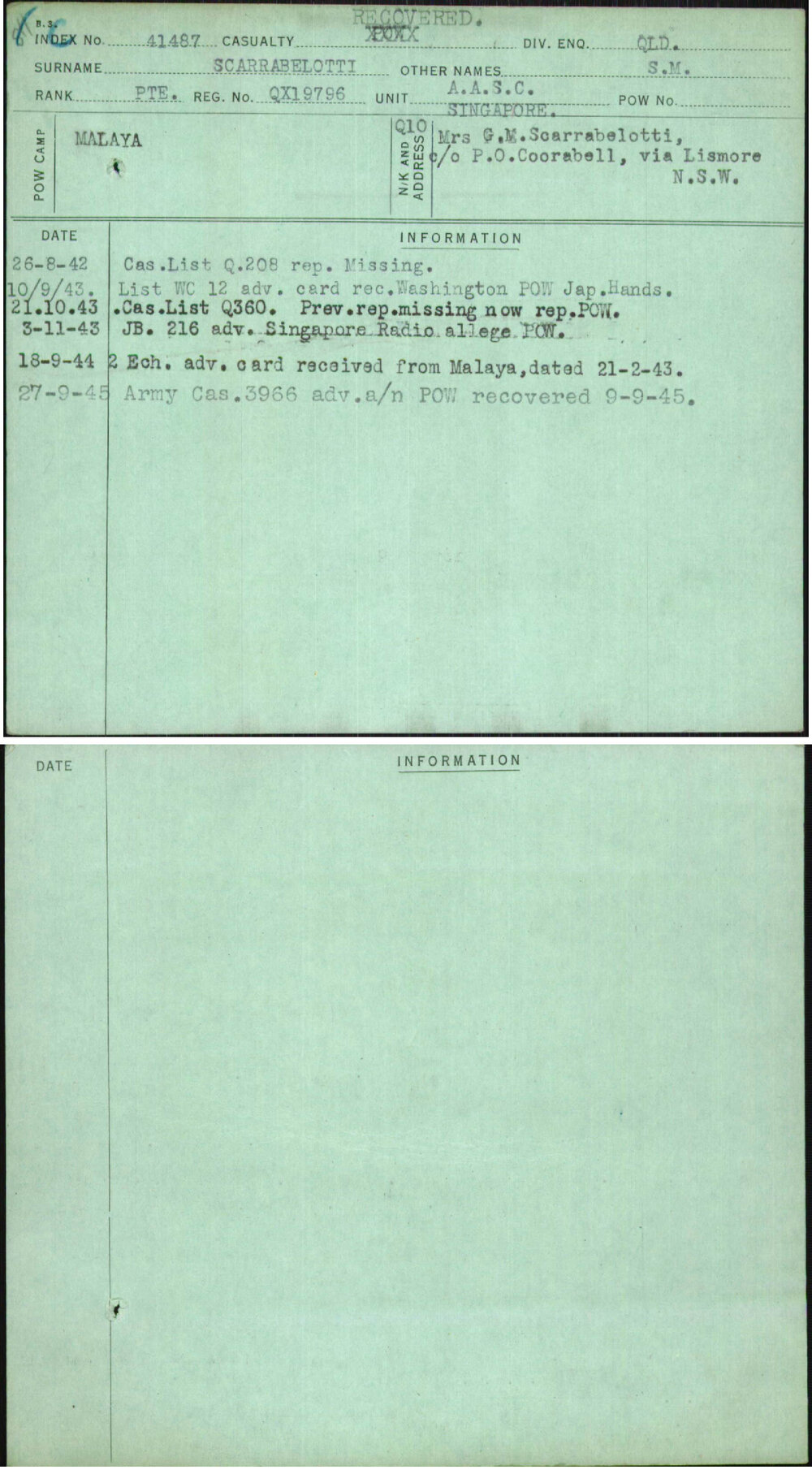 Scarrabelotti, S M, QX19796