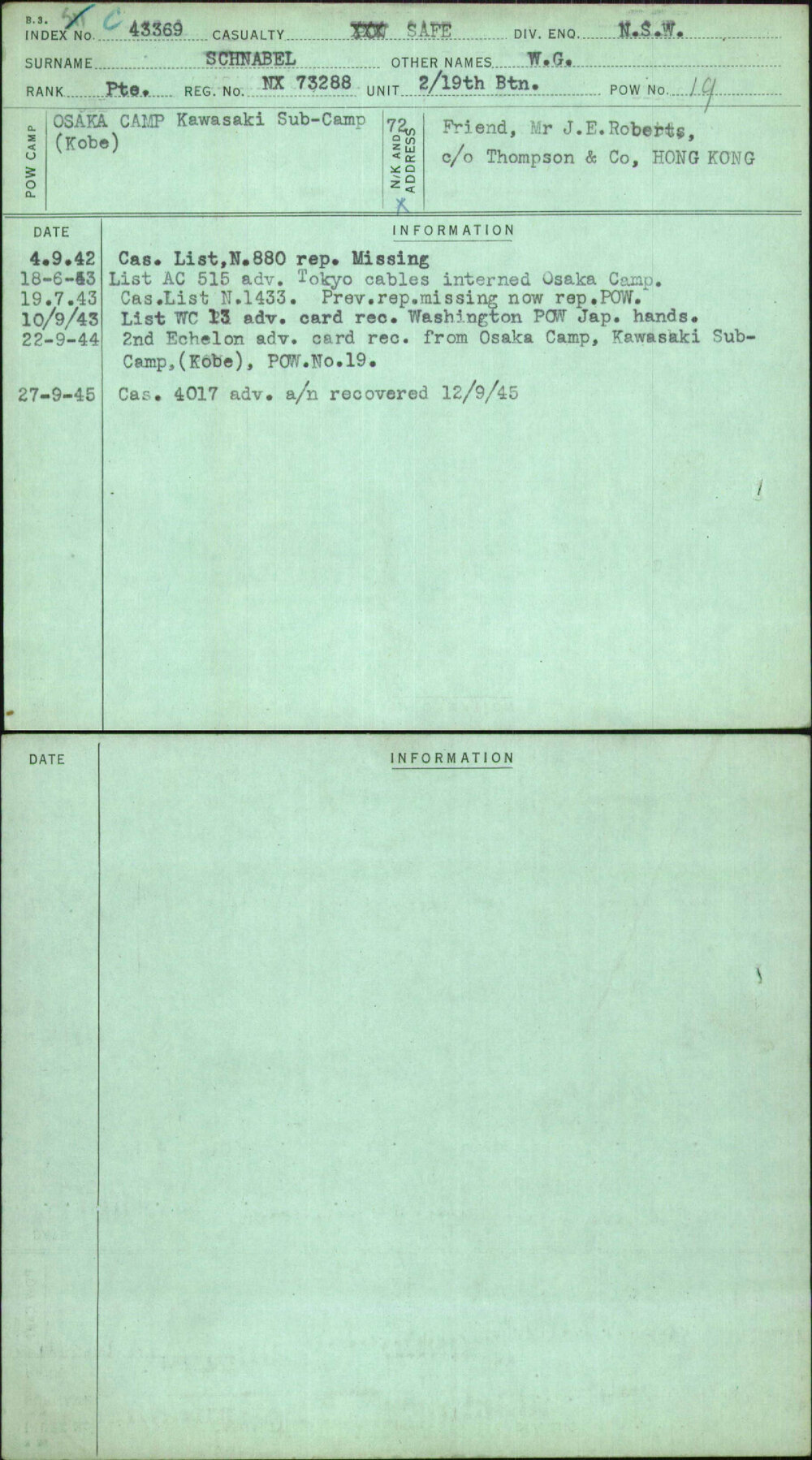 Schnabel, W G, NX73288