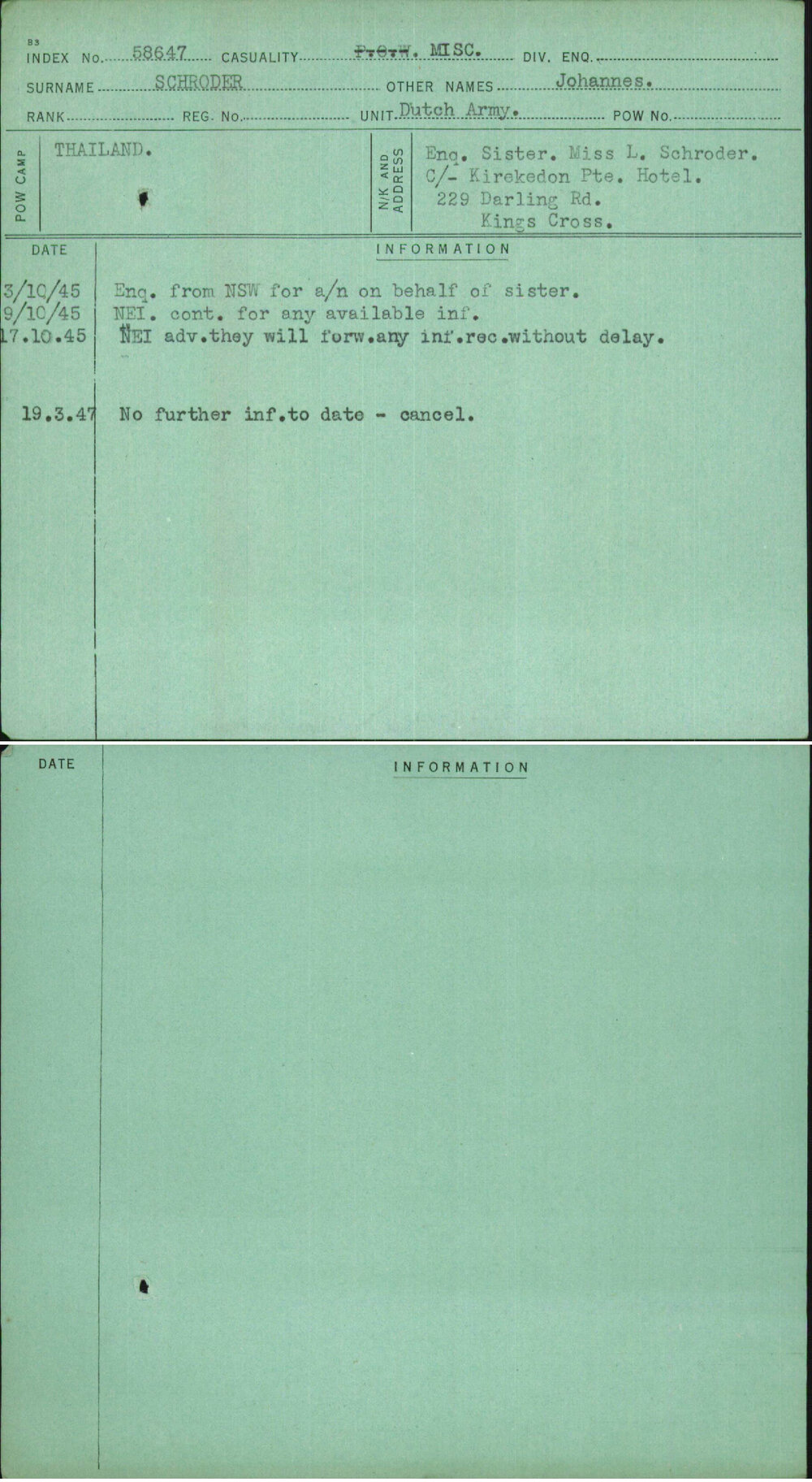 Schroder, Johannes, [No Service Number]