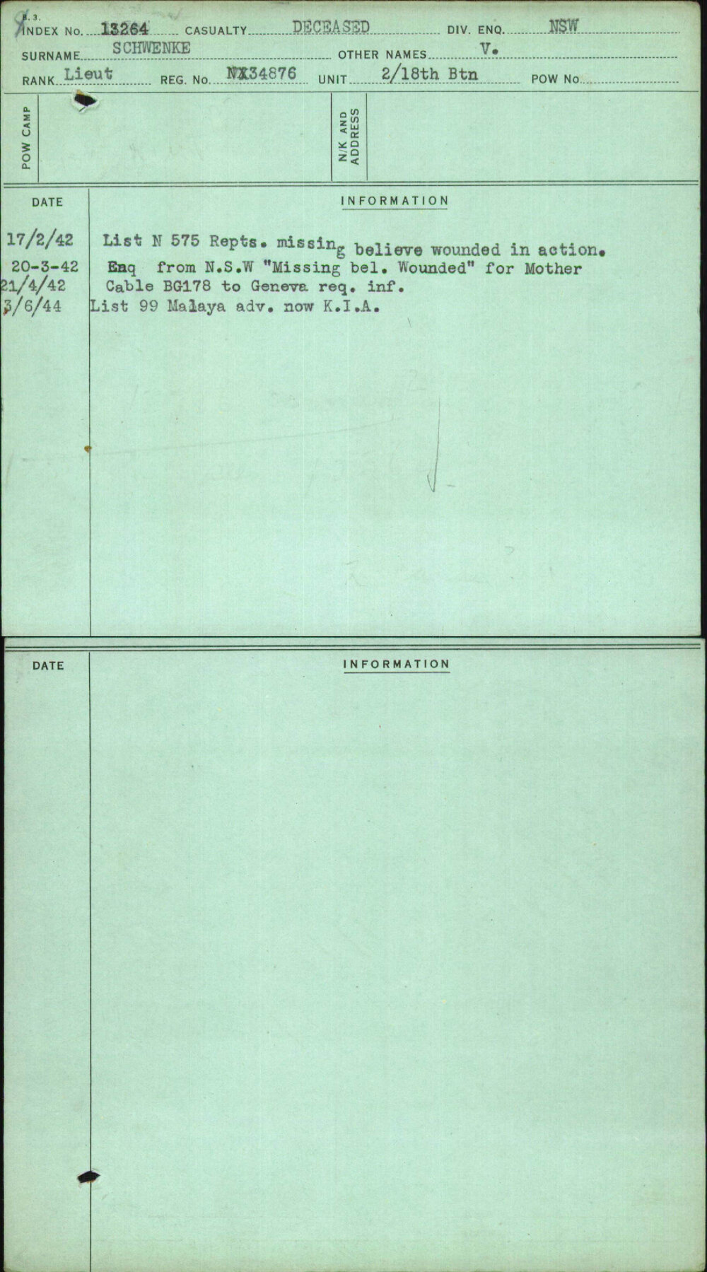 Schwenke, V, NX34876