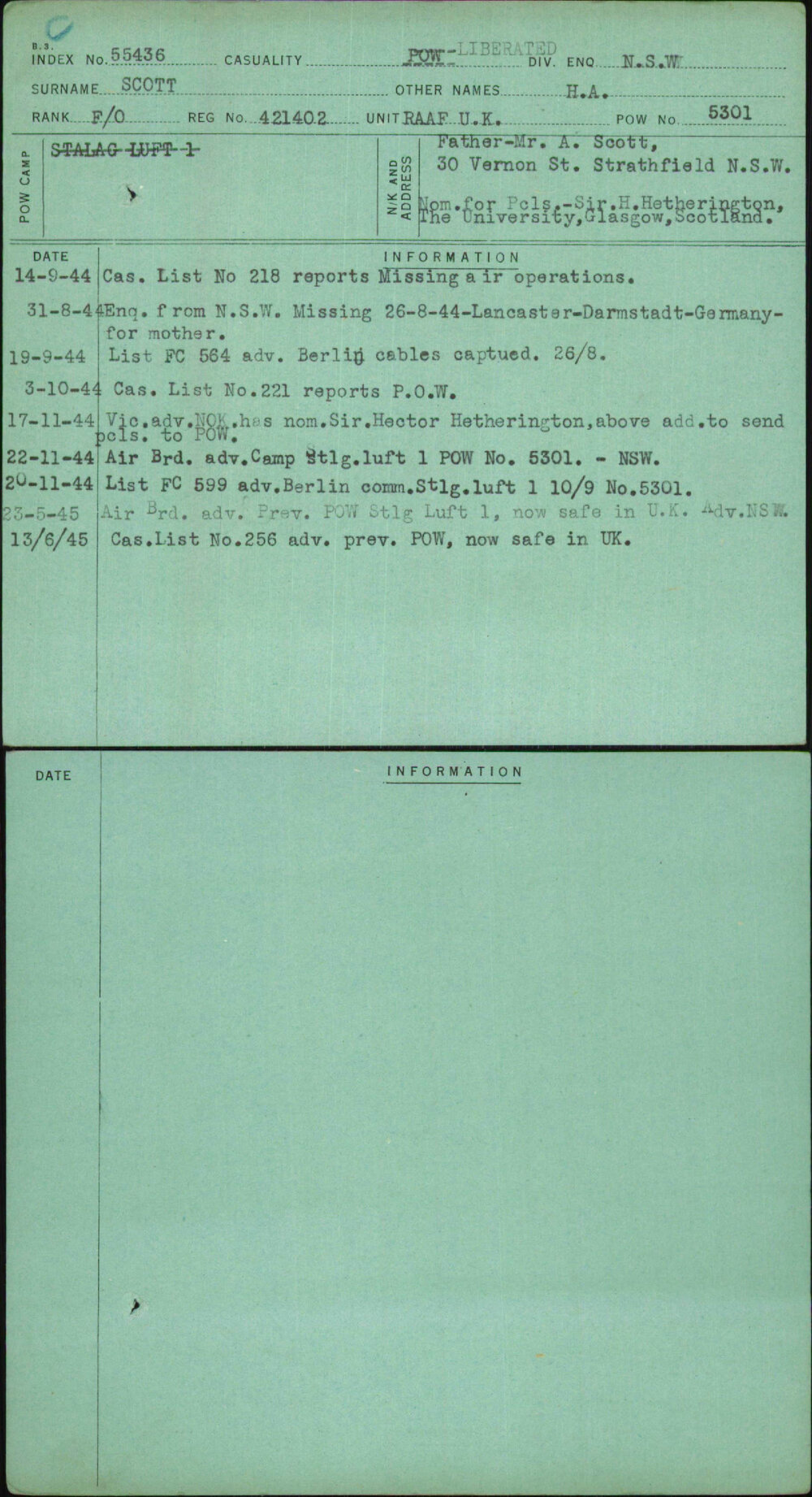 Scott, H A, 421402