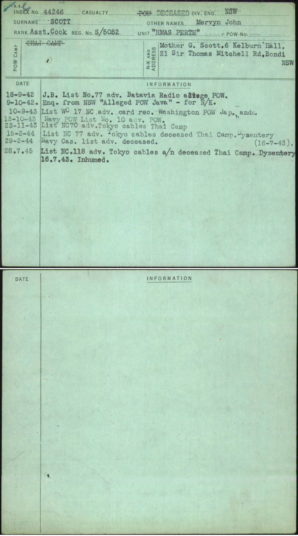 Scott, Mervyn John, S-5052