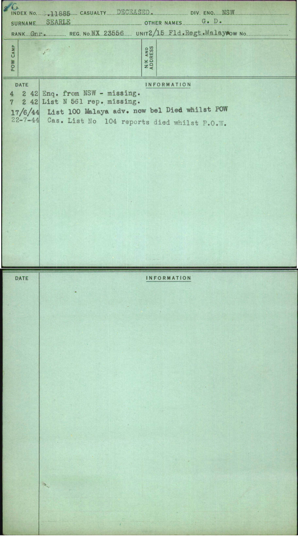 Searle, G D, NX23556