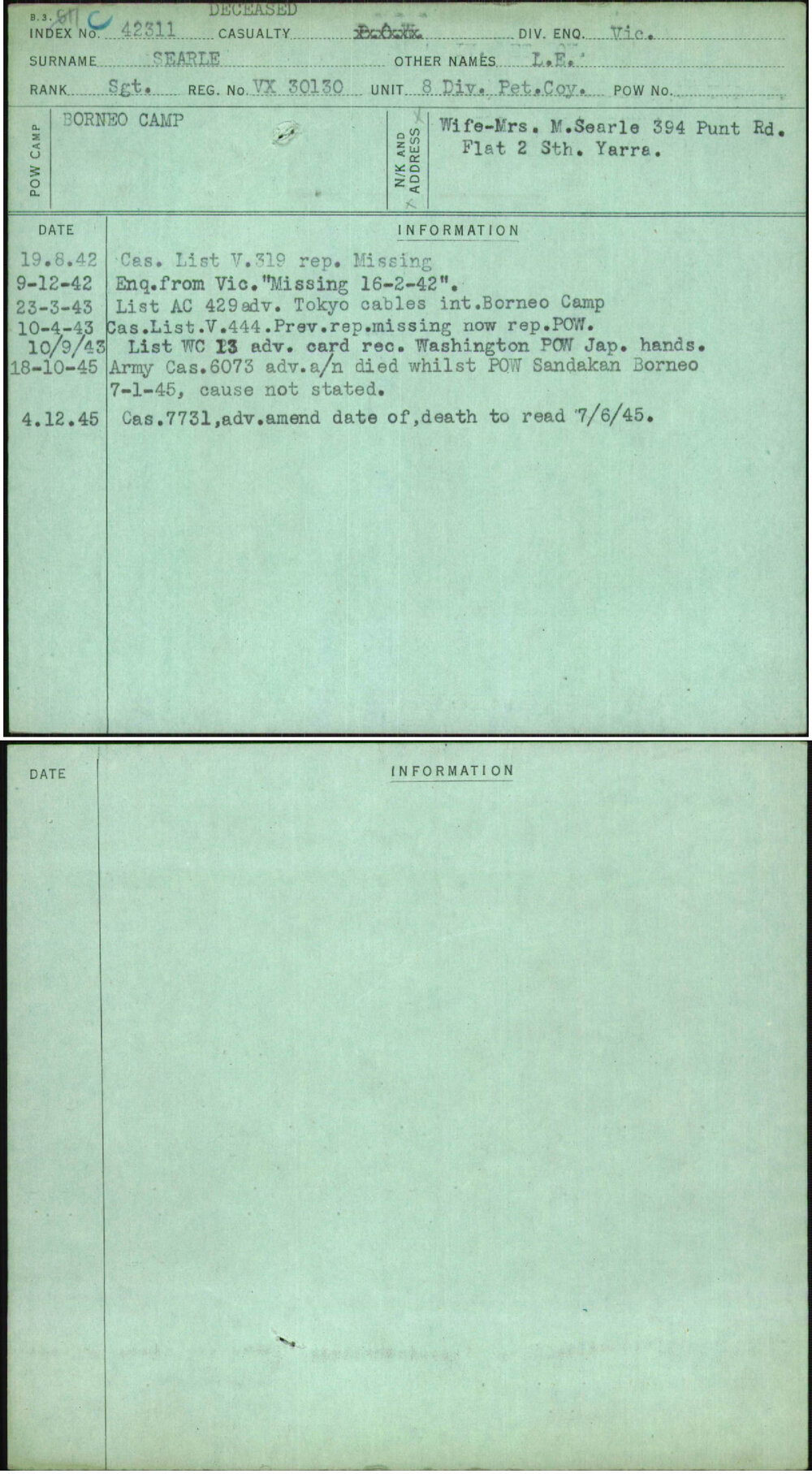 Searle, L E, VX30130