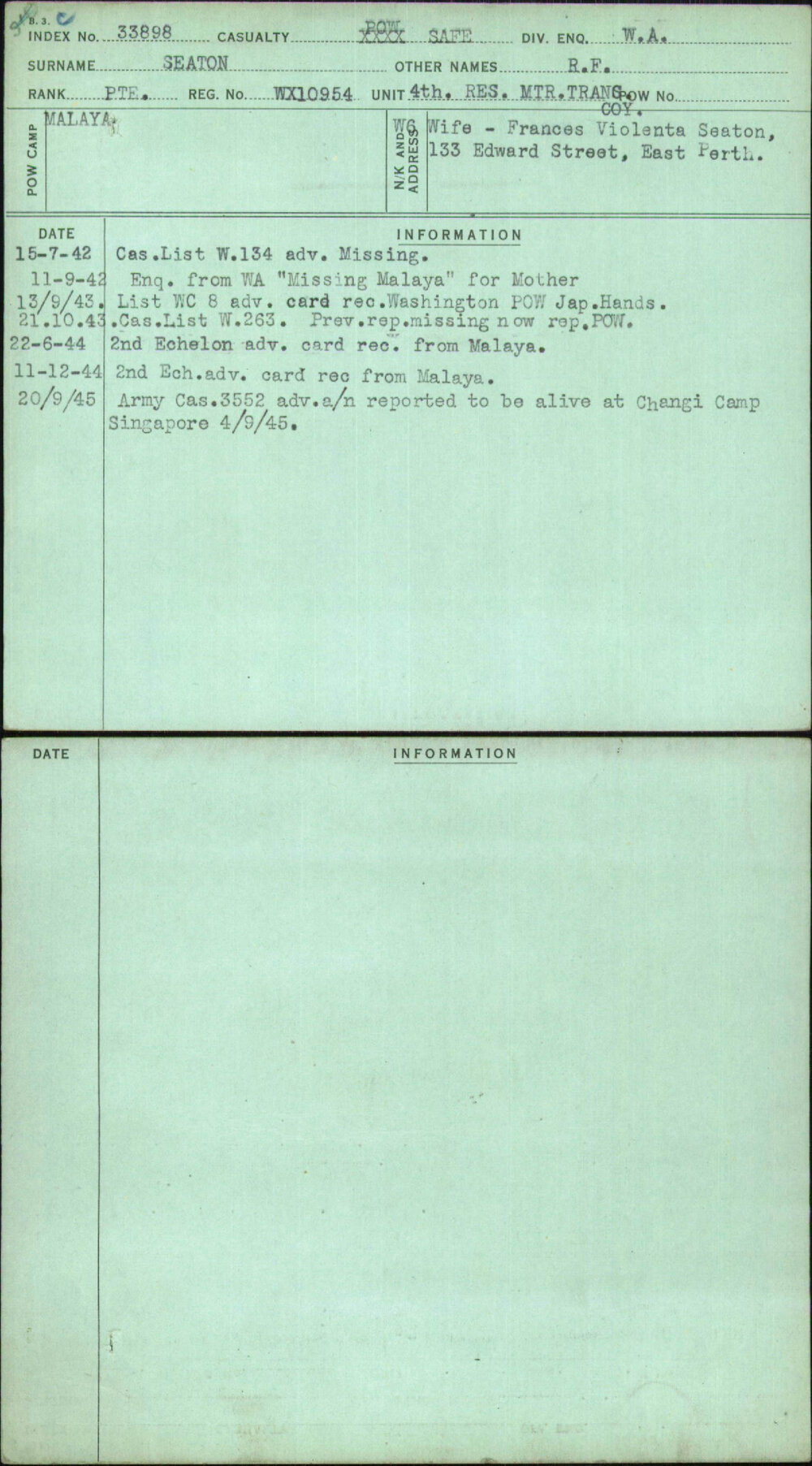 Seaton, R F, WX10954