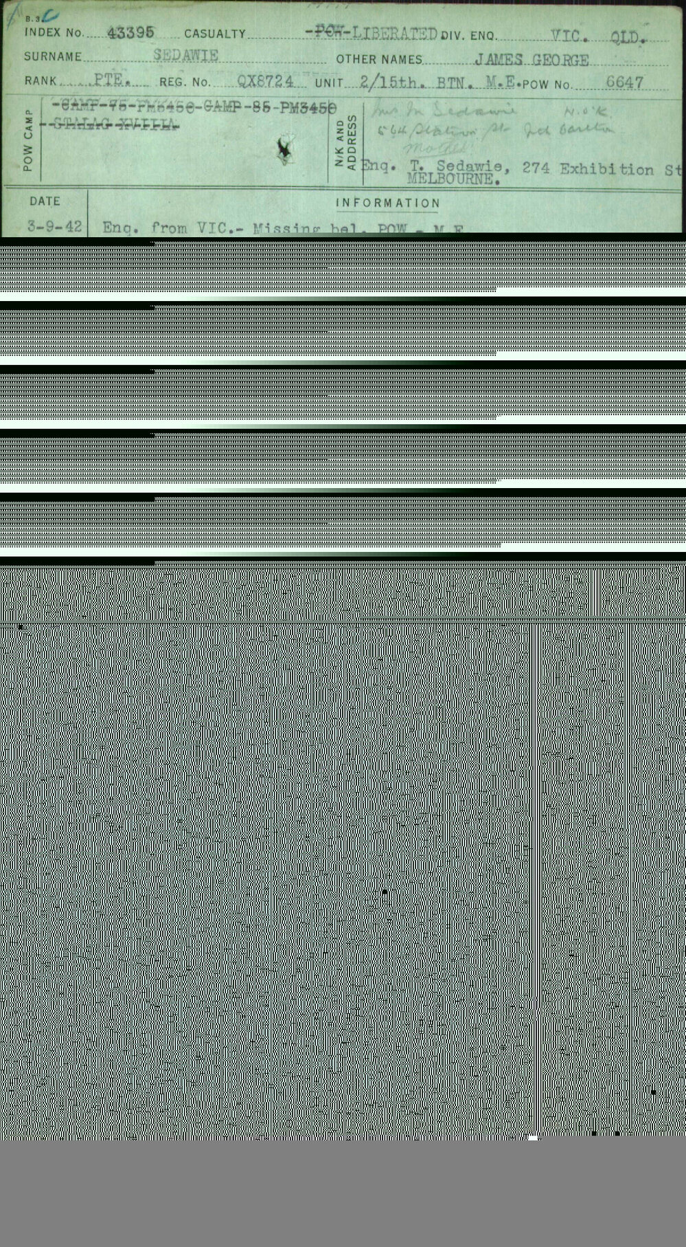 Sedawie, James George, QX8724