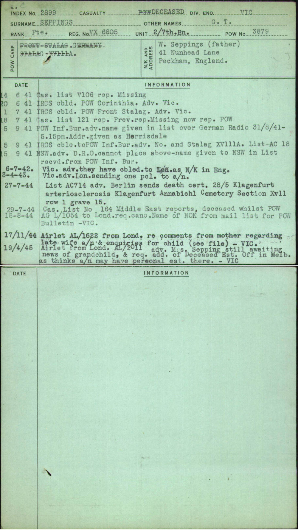 Seppings, G T, VX6805