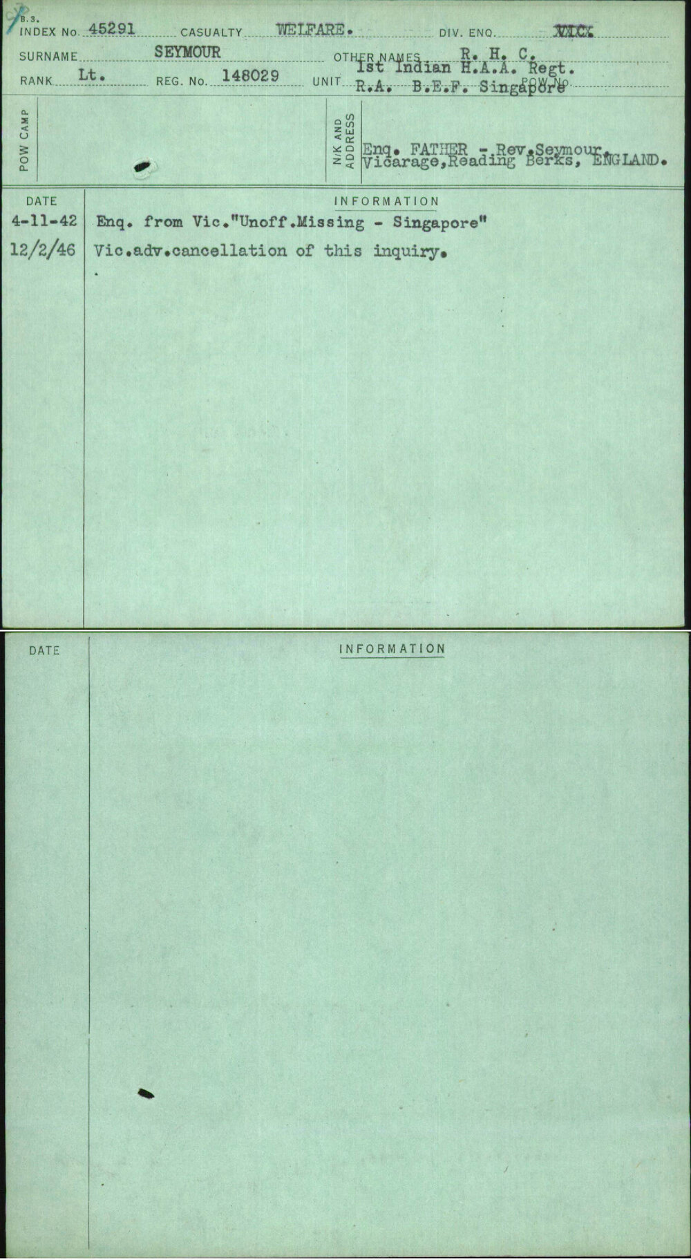 Seymour, R H C, 148029