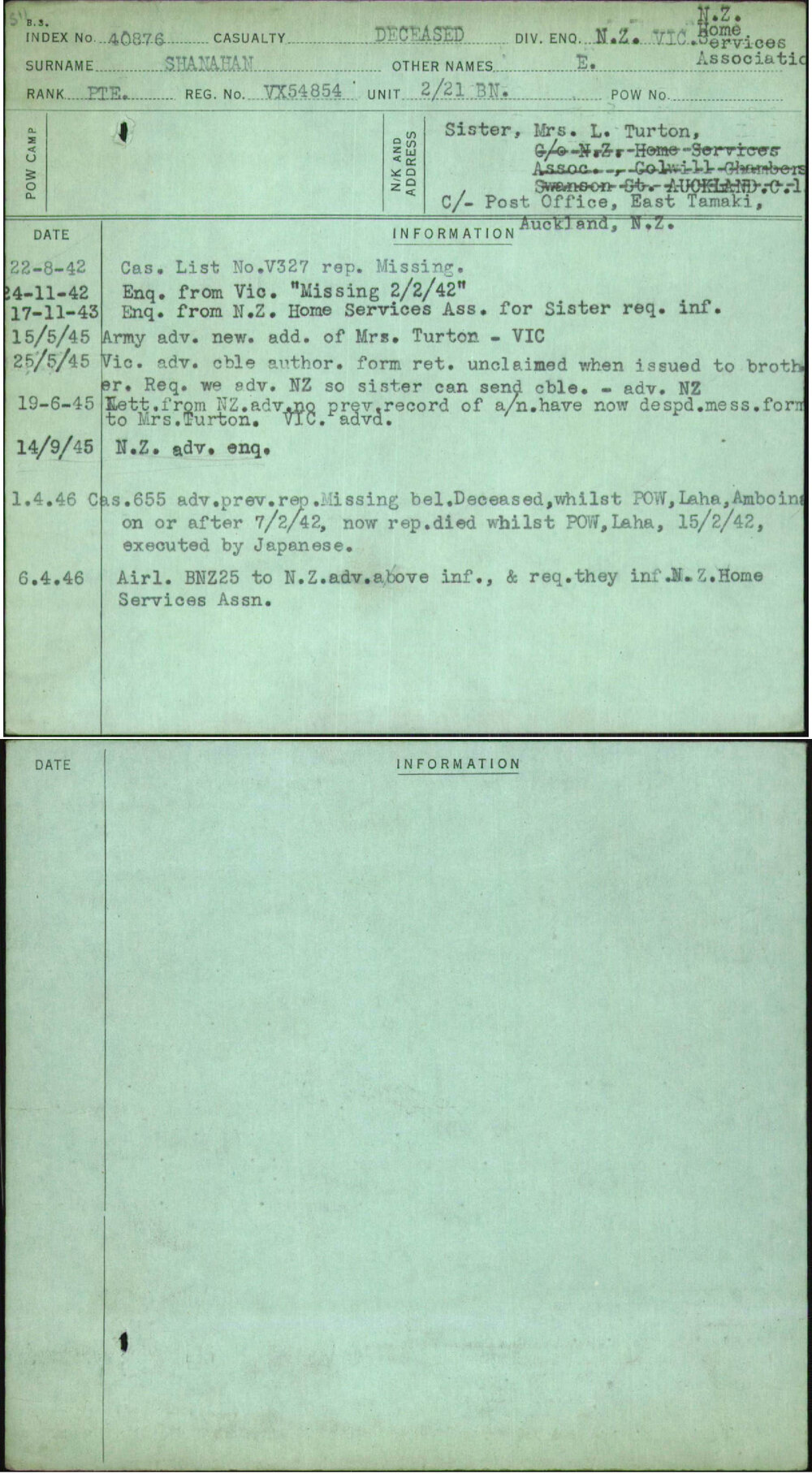 Shanahan, E, VX54854