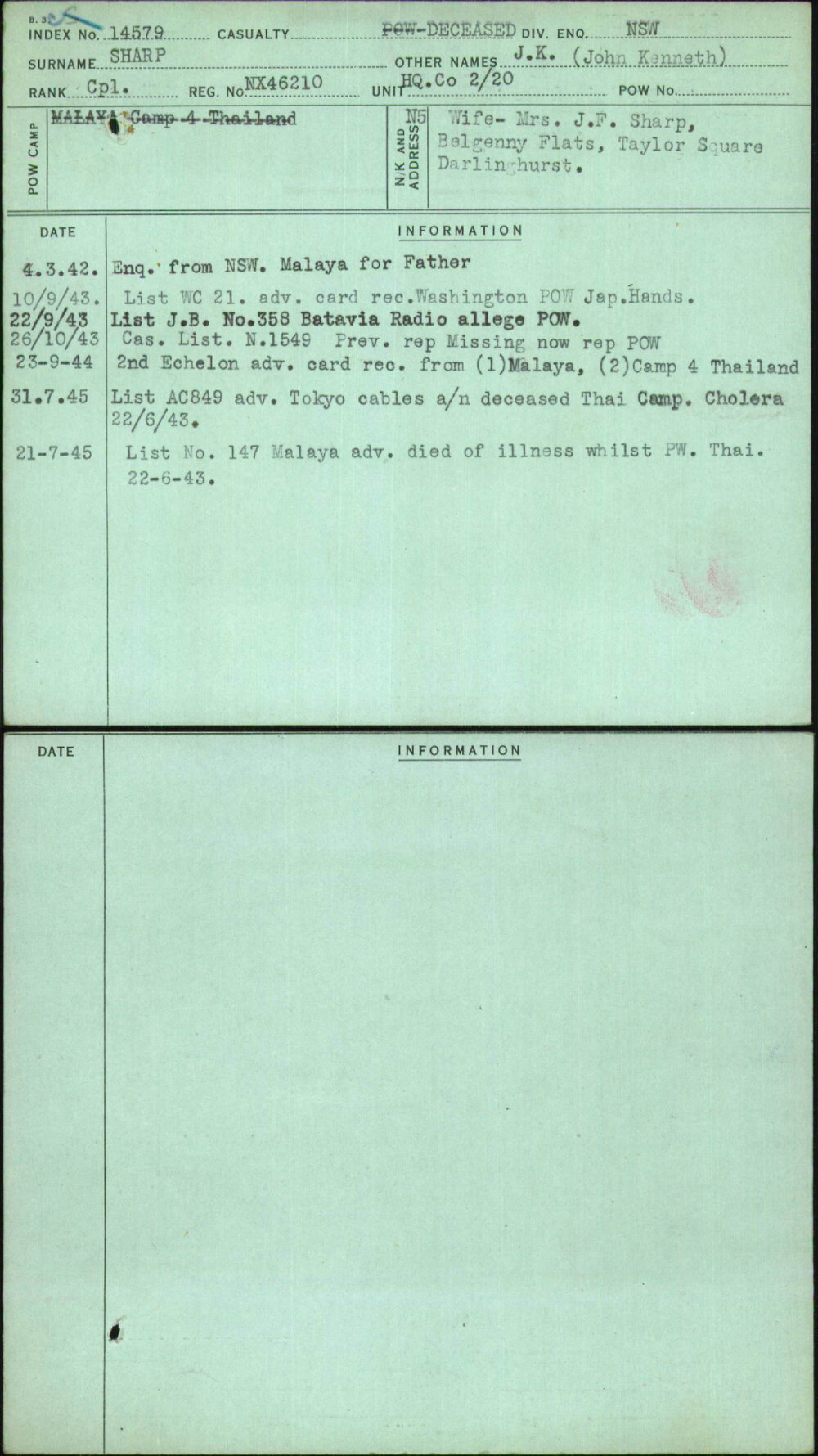 Sharp, J K (John Kenneth), NX46210