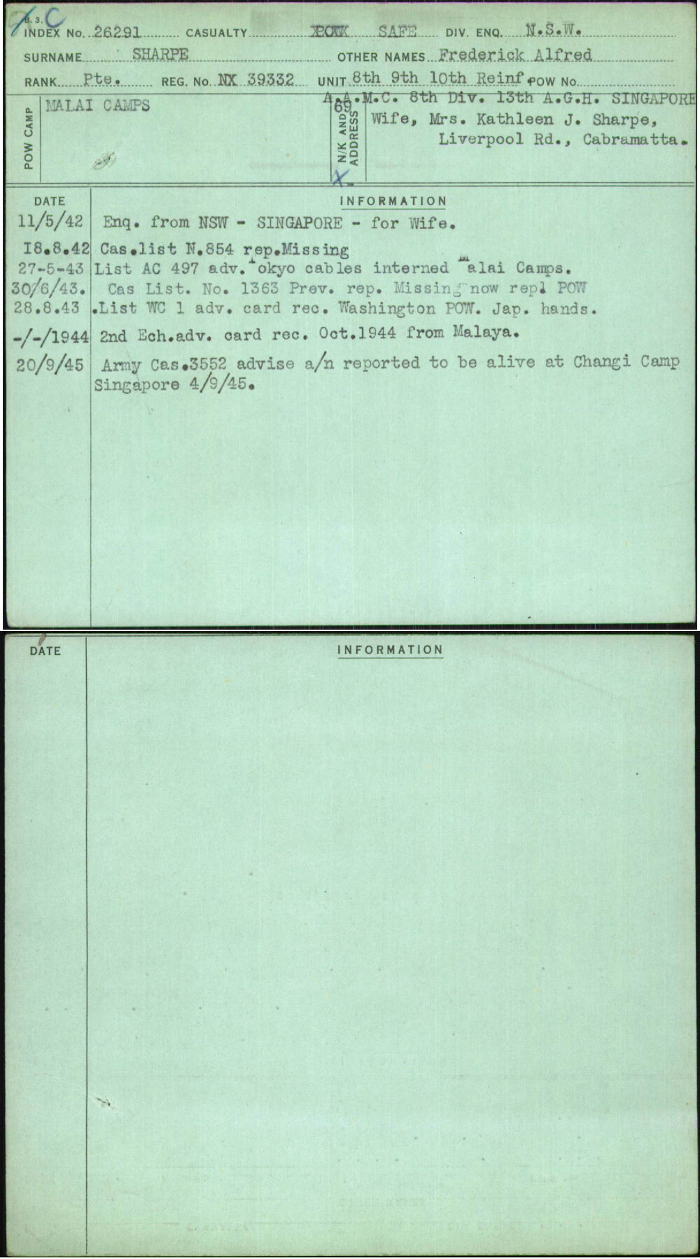 Sharpe, Frederick Alfred, NX39332